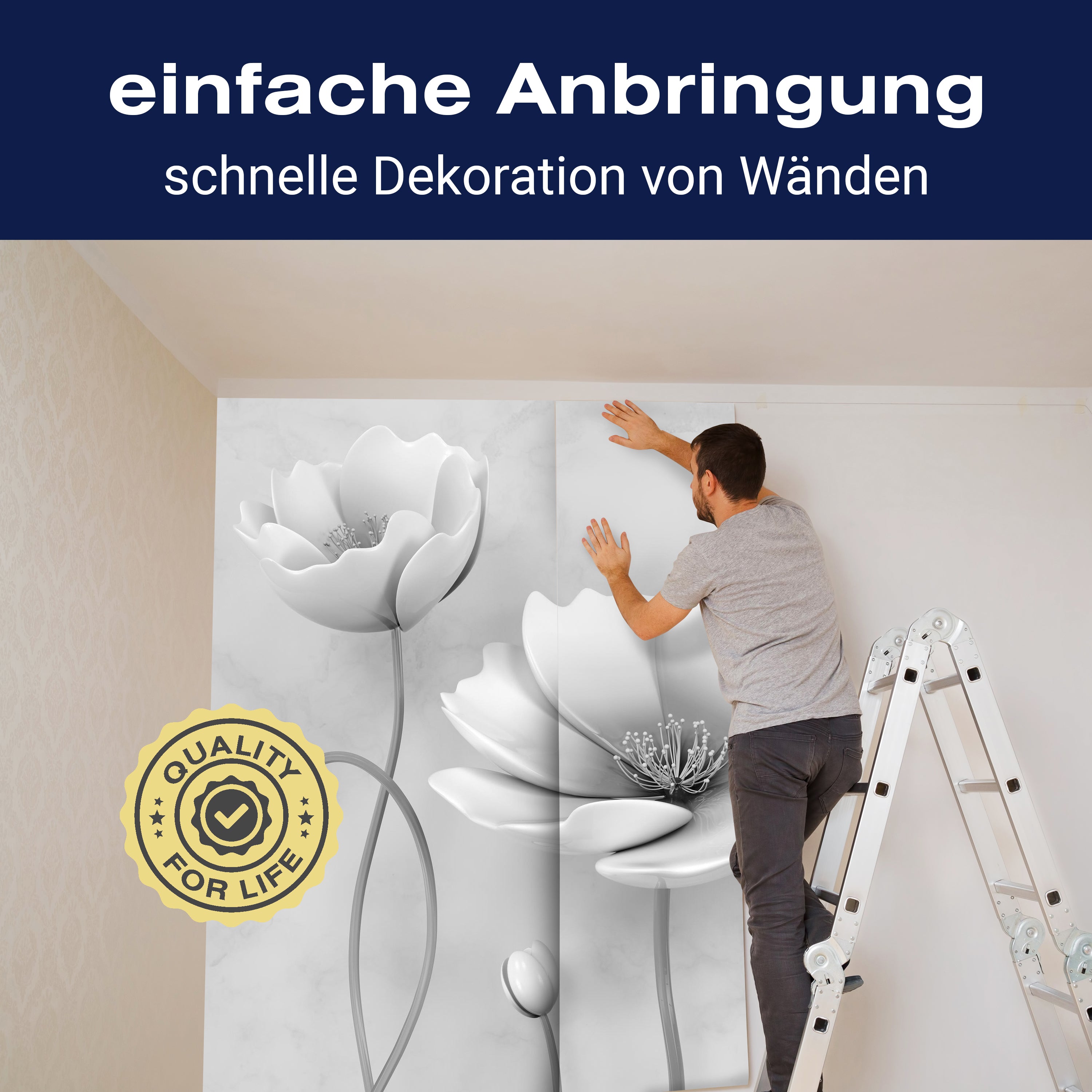 Fototapete Graue Blumen M1865 - Bild 3 Fototapete Graue Blumen M1865 - Bild 3