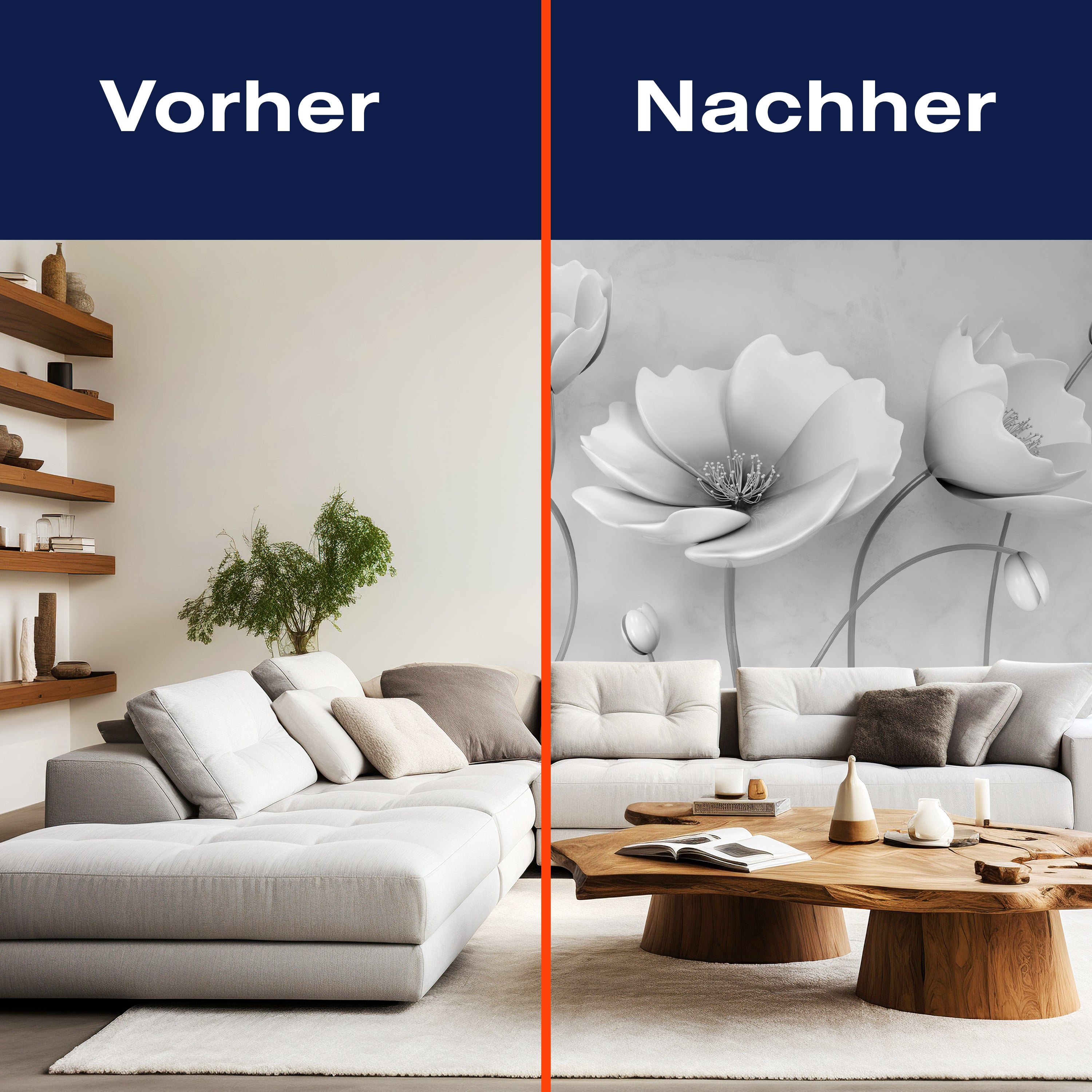 Fototapete Graue Blumen M1865 - Bild 9 Fototapete Graue Blumen M1865 - Bild 9