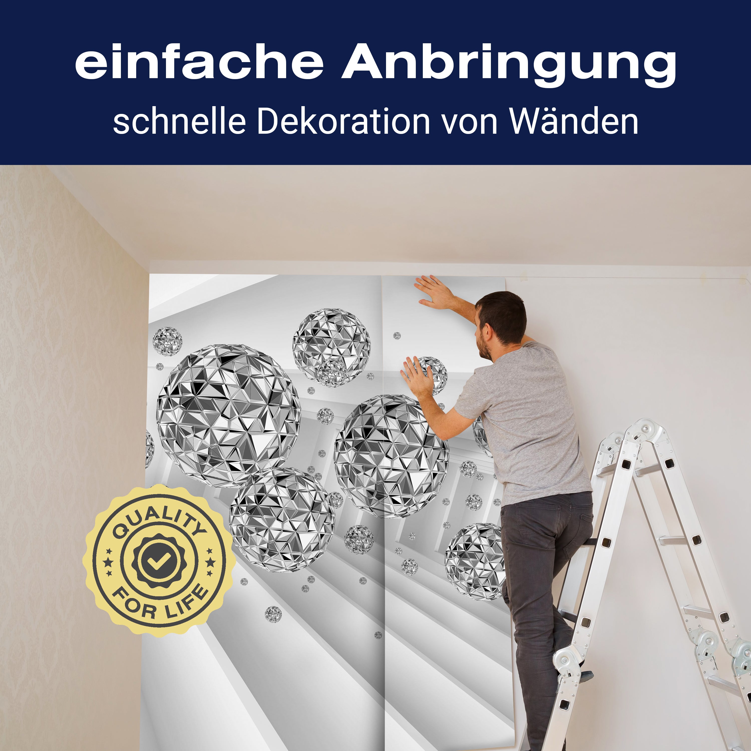 Fototapete Graue Kugeln 3D M1996 - Bild 3 Fototapete Graue Kugeln 3D M1996 - Bild 3