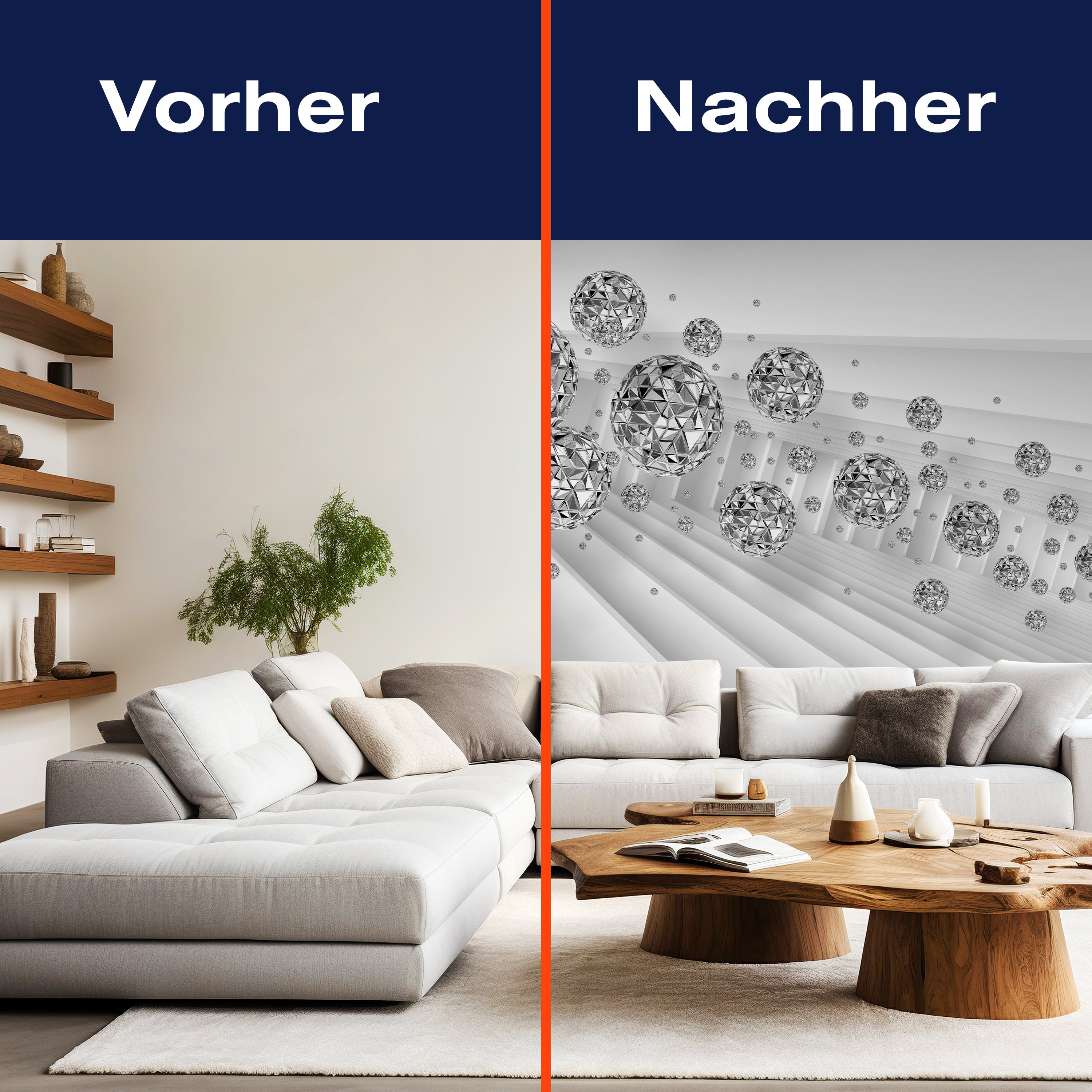 Fototapete Graue Kugeln 3D M1996 - Bild 9 Fototapete Graue Kugeln 3D M1996 - Bild 9