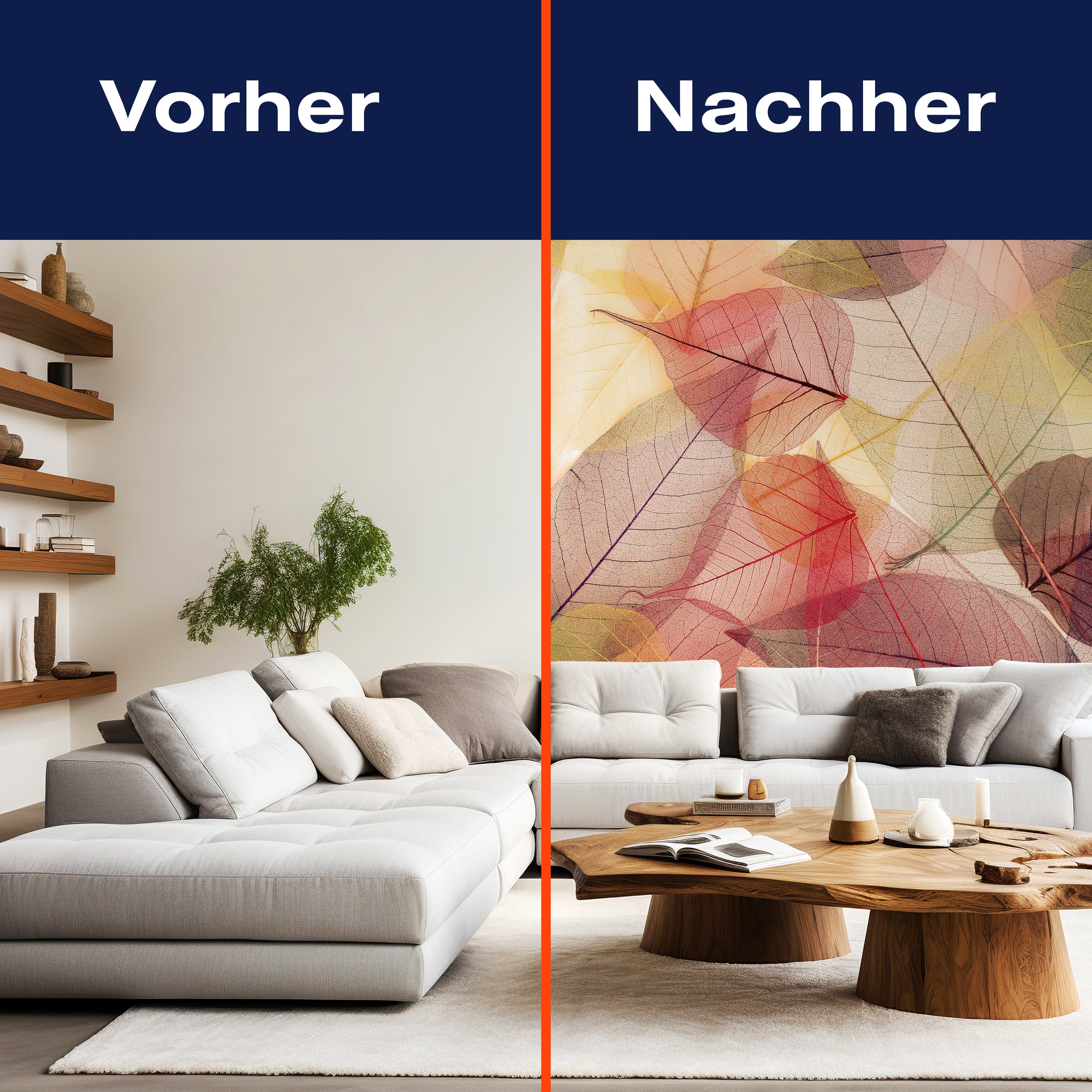 Fototapete rot Blätter M2088 - Bild 9 Fototapete rot Blätter M2088 - Bild 9