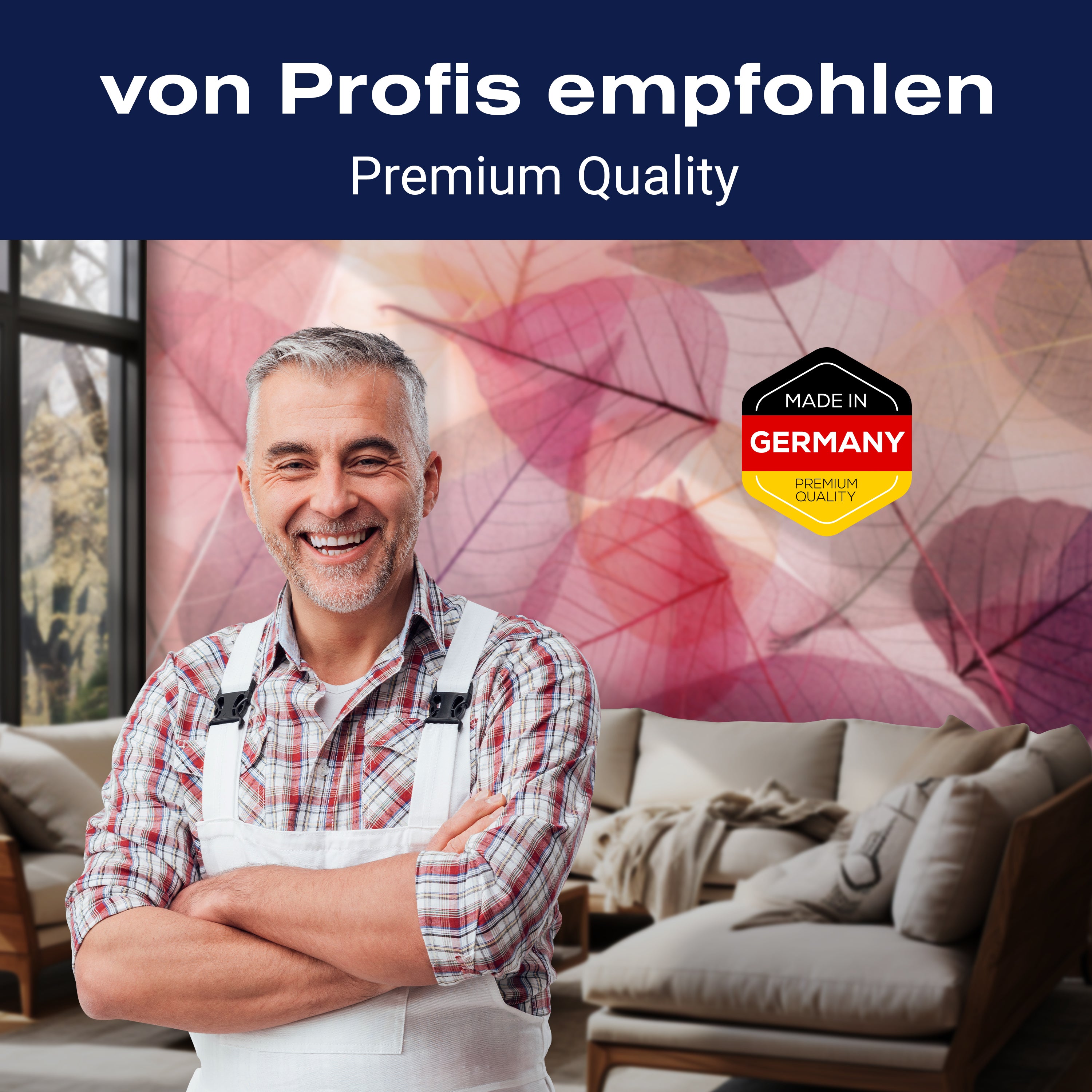 Fototapete Rosa Blätter M2090 - Bild 5 Fototapete Rosa Blätter M2090 - Bild 5