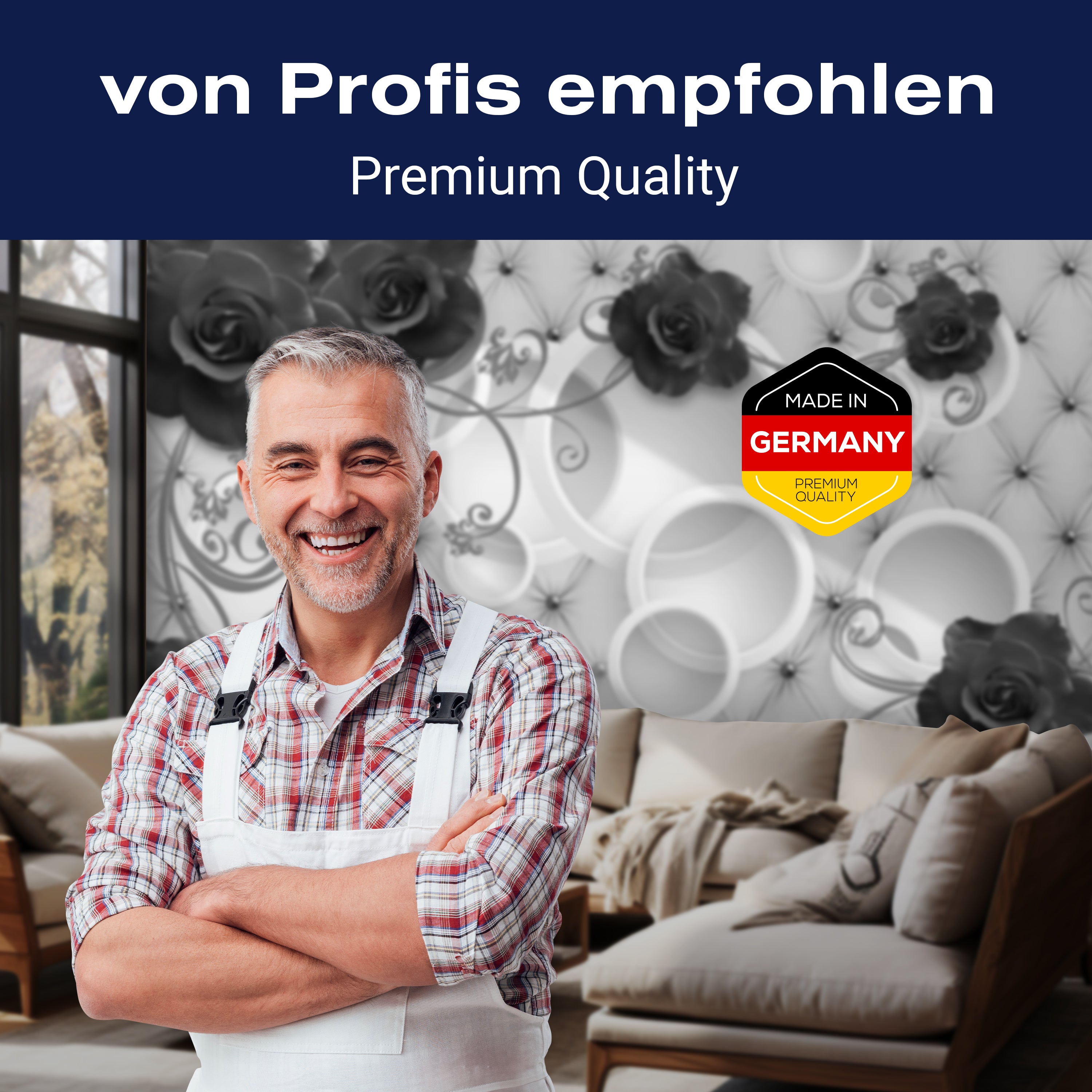 Fototapete grau Rosen Polster M3444 - Bild 5 Fototapete grau Rosen Polster M3444 - Bild 5