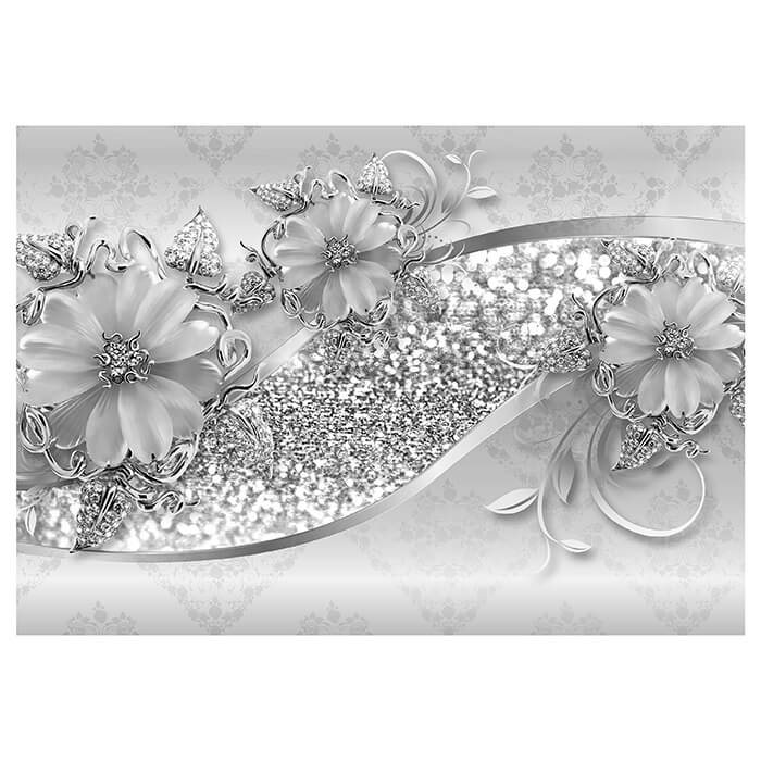Fototapete grau Blumen Diamanten M3798 - Bild 2 Fototapete grau Blumen Diamanten M3798 - Bild 2