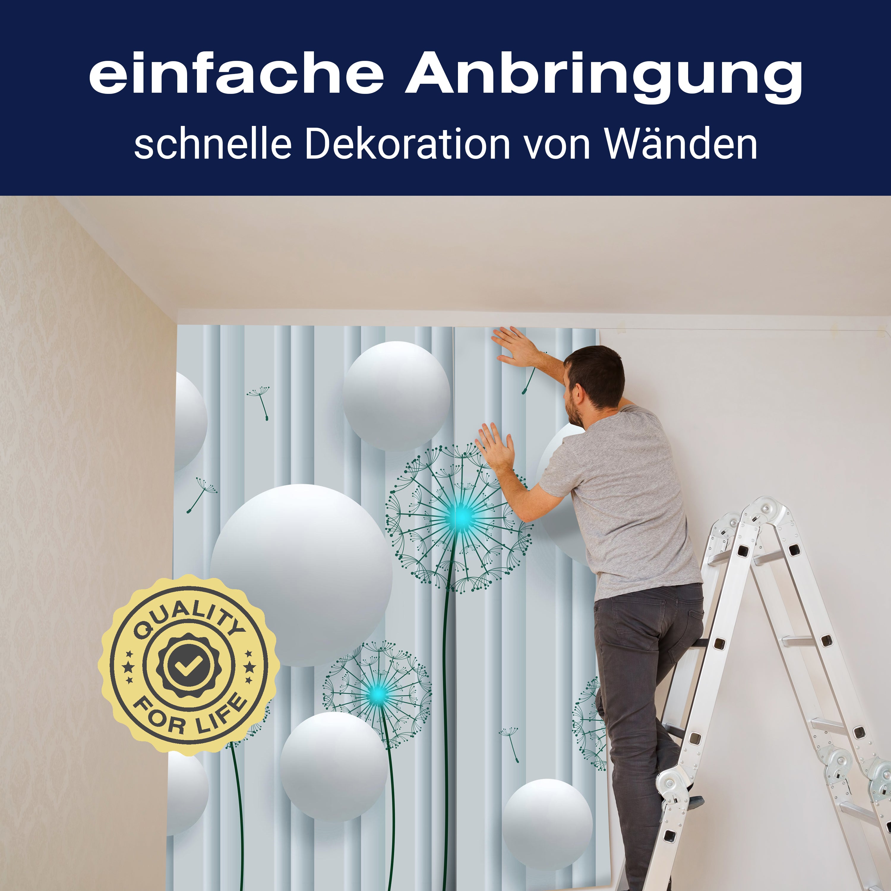 Fototapete Weiß 3D türkis M4044 - Bild 3 Fototapete Weiß 3D türkis M4044 - Bild 3