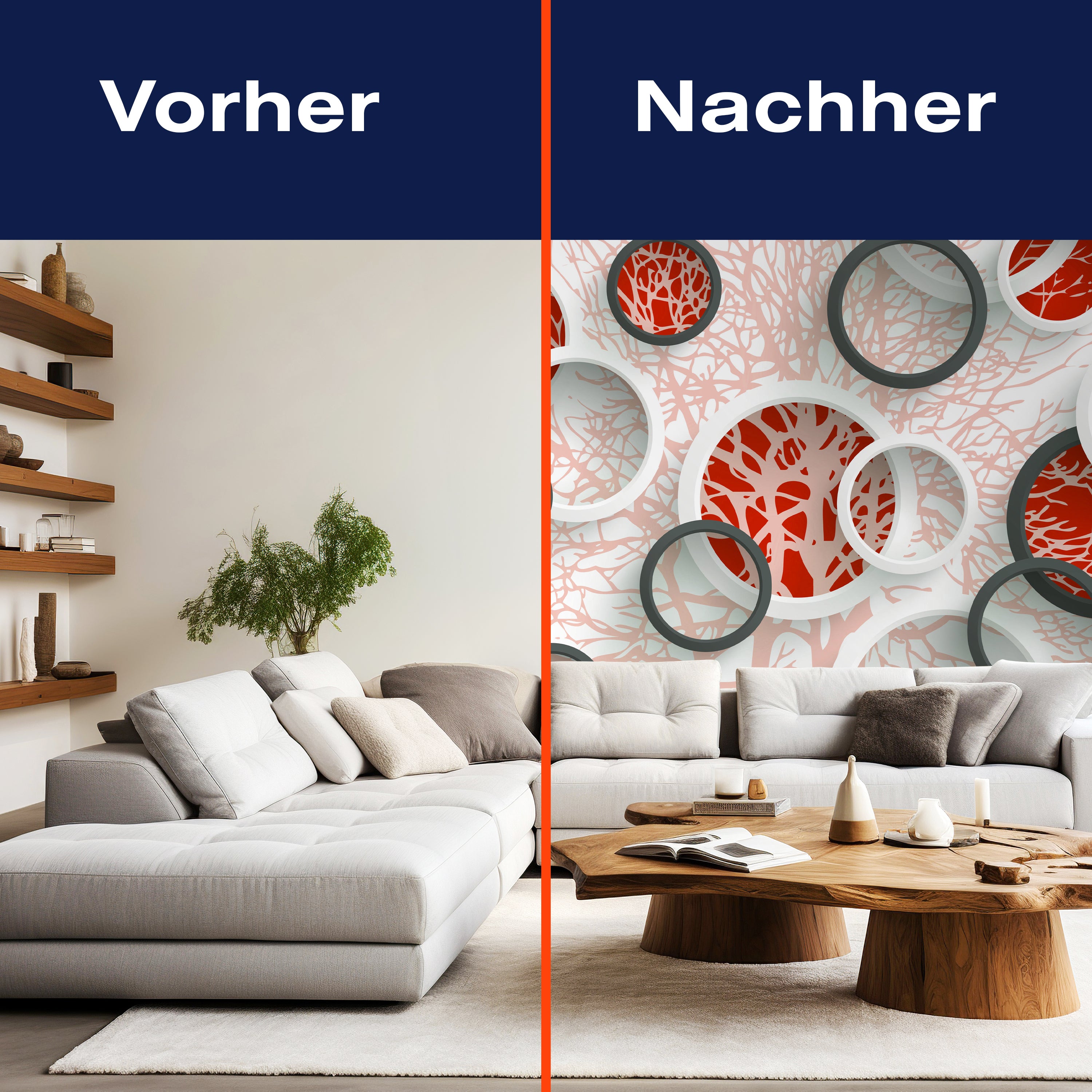 Fototapete Rot äste 3D Abstrakt Fenster Kreise M4591 - Bild 9 Fototapete Rot äste 3D Abstrakt Fenster Kreise M4591 - Bild 9