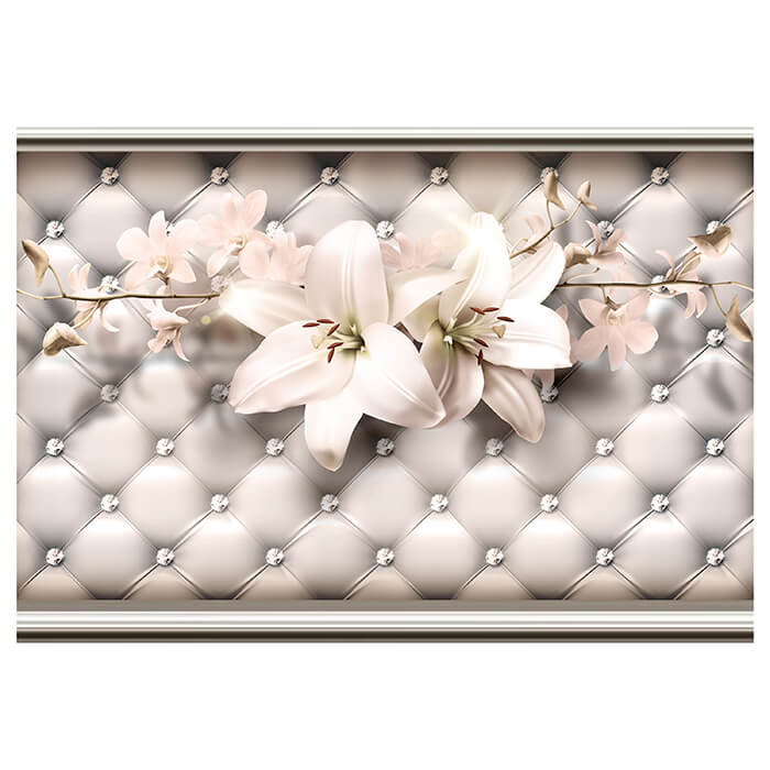 Fototapete Blumen Lilien Diamanten Polster Leder M4628 - Bild 2 Fototapete Blumen Lilien Diamanten Polster Leder M4628 - Bild 2
