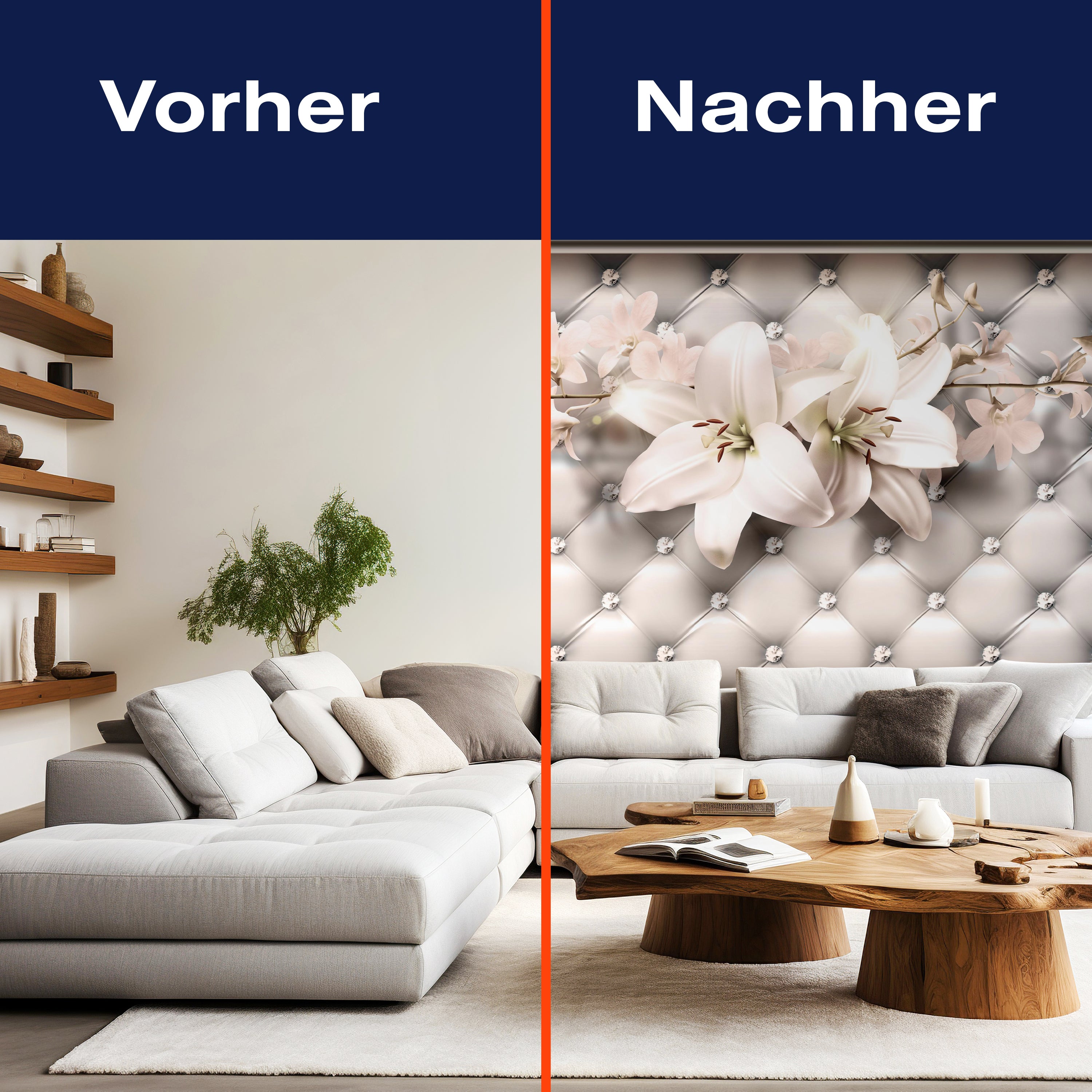 Fototapete Blumen Lilien Diamanten Polster Leder M4628 - Bild 9 Fototapete Blumen Lilien Diamanten Polster Leder M4628 - Bild 9