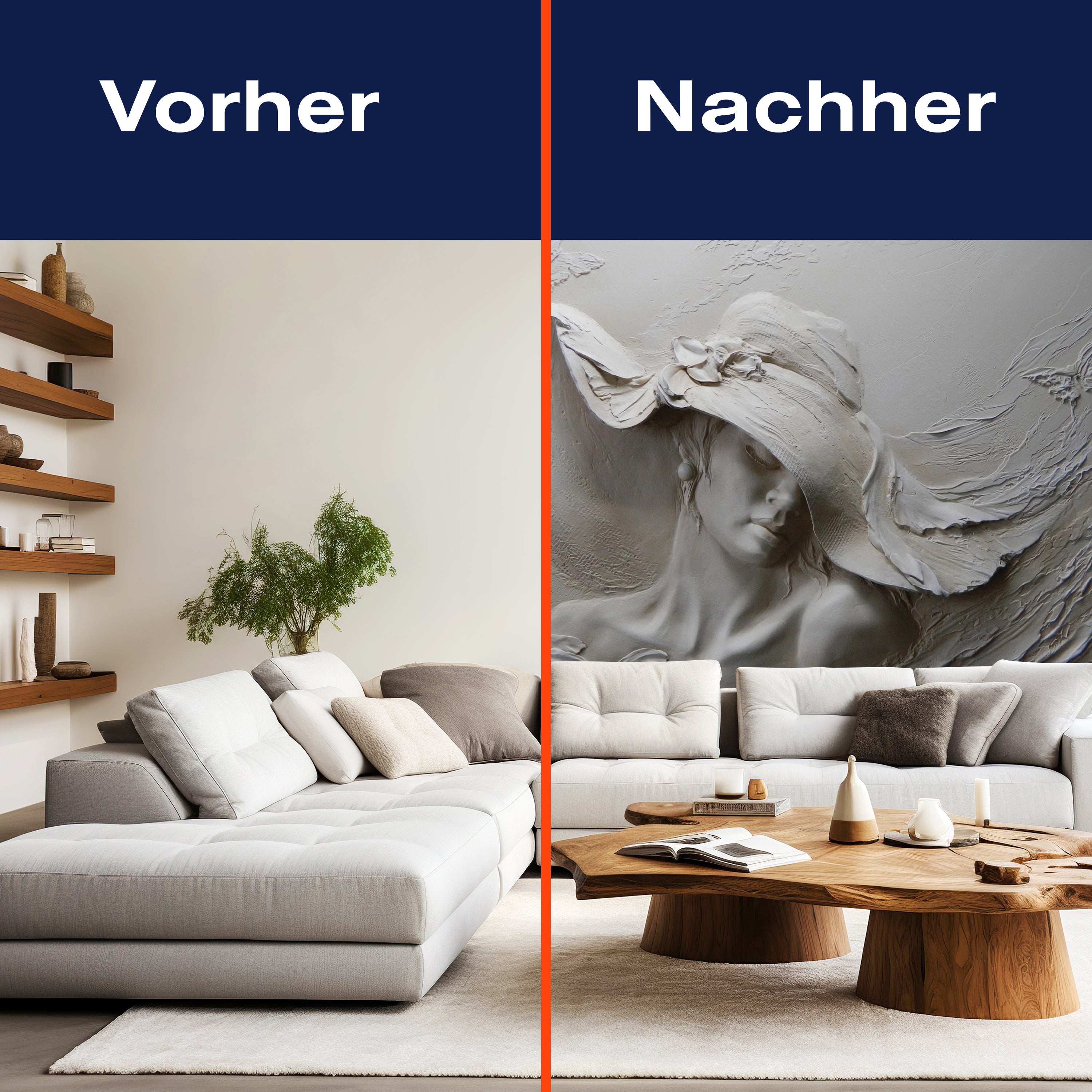 Fototapete Skulptur Frau Schmetterlinge Gips Wand M4631 - Bild 9 Fototapete Skulptur Frau Schmetterlinge Gips Wand M4631 - Bild 9