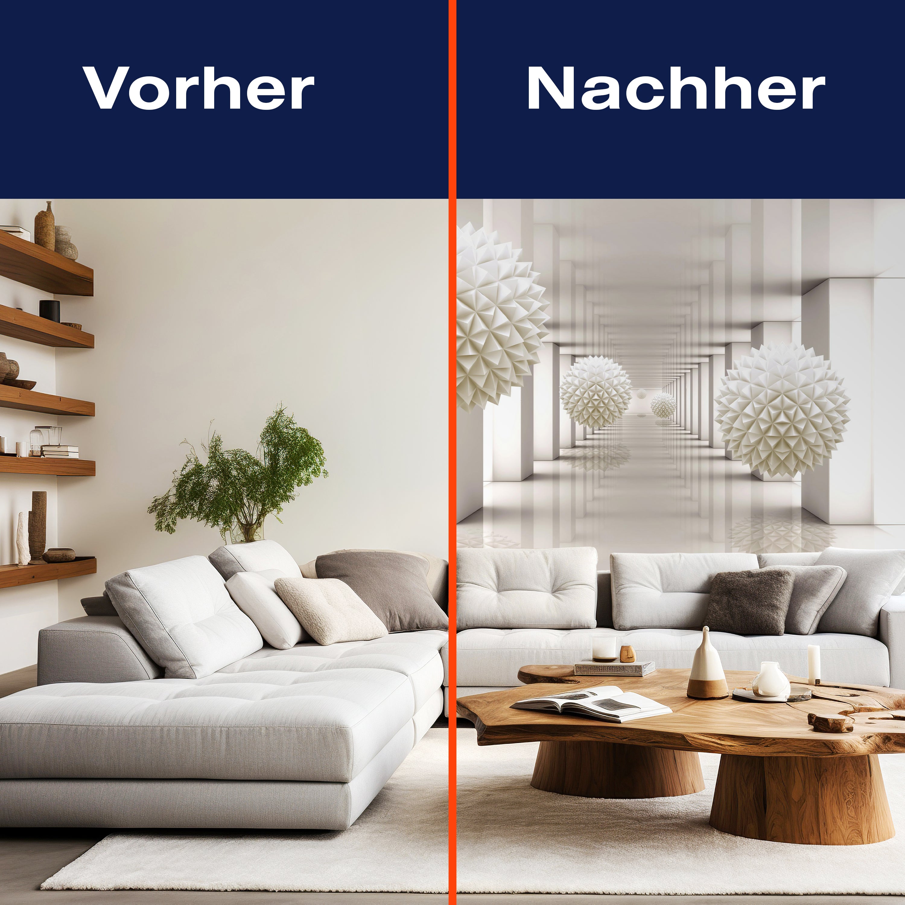 Fototapete 3D Weiss Kugeln helles Raum Licht Effekt M4638 - Bild 9 Fototapete 3D Weiss Kugeln helles Raum Licht Effekt M4638 - Bild 9