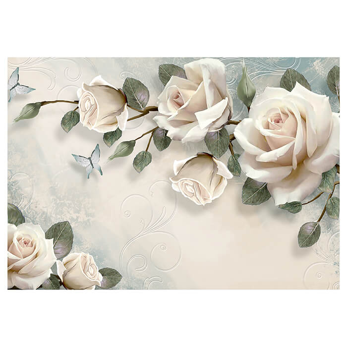 Fototapete Rosen Schmetterlinge bemalt effekt wand M4660 - Bild 2 Fototapete Rosen Schmetterlinge bemalt effekt wand M4660 - Bild 2