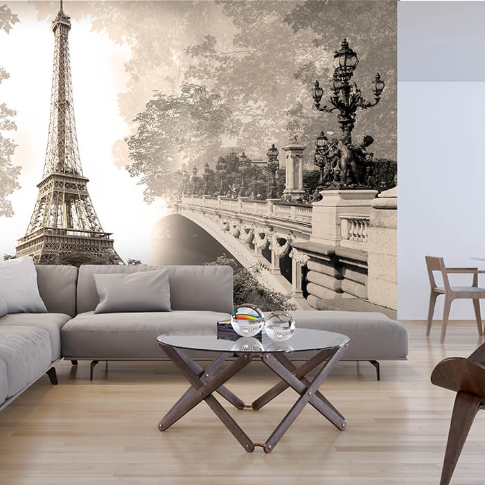 Fototapete Paris Frankreich Eiffelturm Brücke M4671 - Bild 1 Fototapete Paris Frankreich Eiffelturm Brücke M4671 - Bild 1