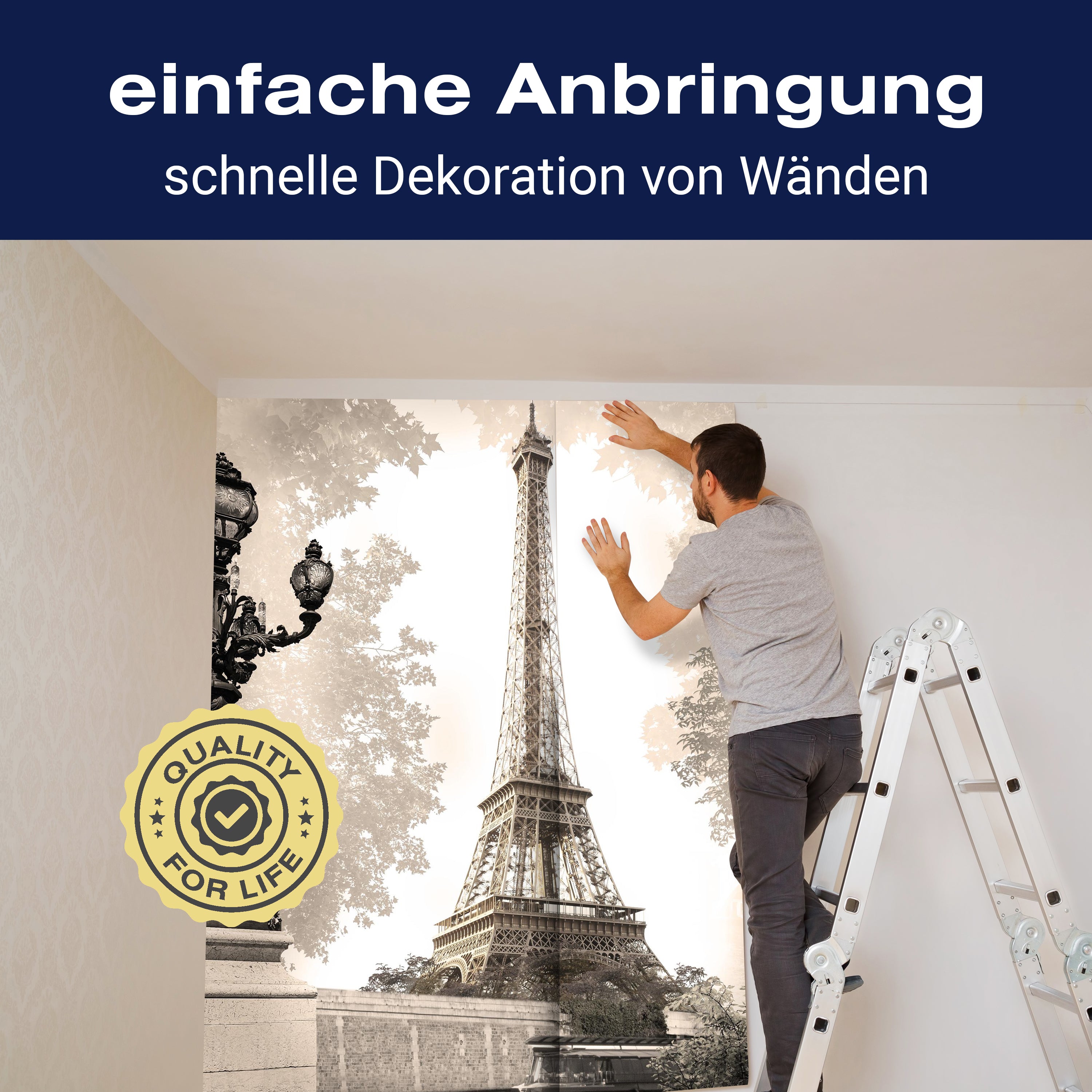 Fototapete Paris Frankreich Eiffelturm Brücke M4671 - Bild 3 Fototapete Paris Frankreich Eiffelturm Brücke M4671 - Bild 3