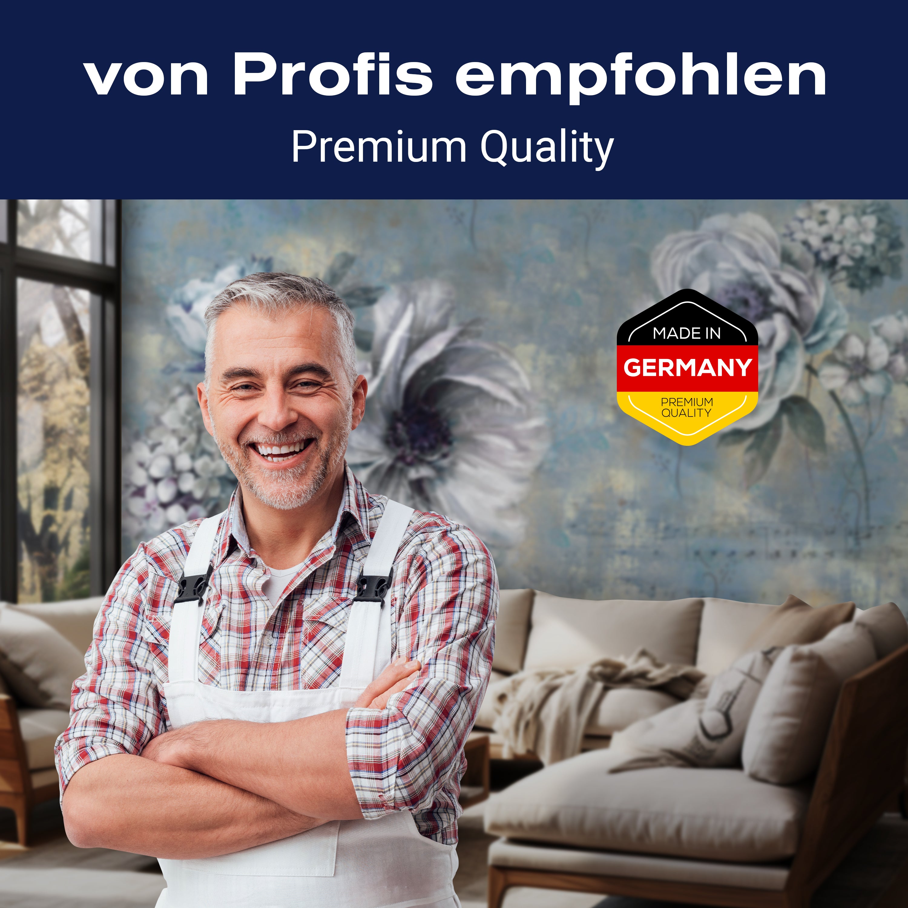 Fototapete Blumen alt blau Betonwand Musiknoten M4676 - Bild 5 Fototapete Blumen alt blau Betonwand Musiknoten M4676 - Bild 5