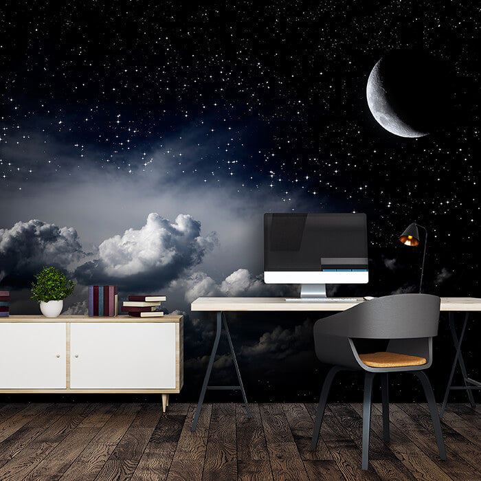 Fototapete Himmel Nacht Mond Sternen Wolken M4823 - Bild 1 Fototapete Himmel Nacht Mond Sternen Wolken M4823 - Bild 1