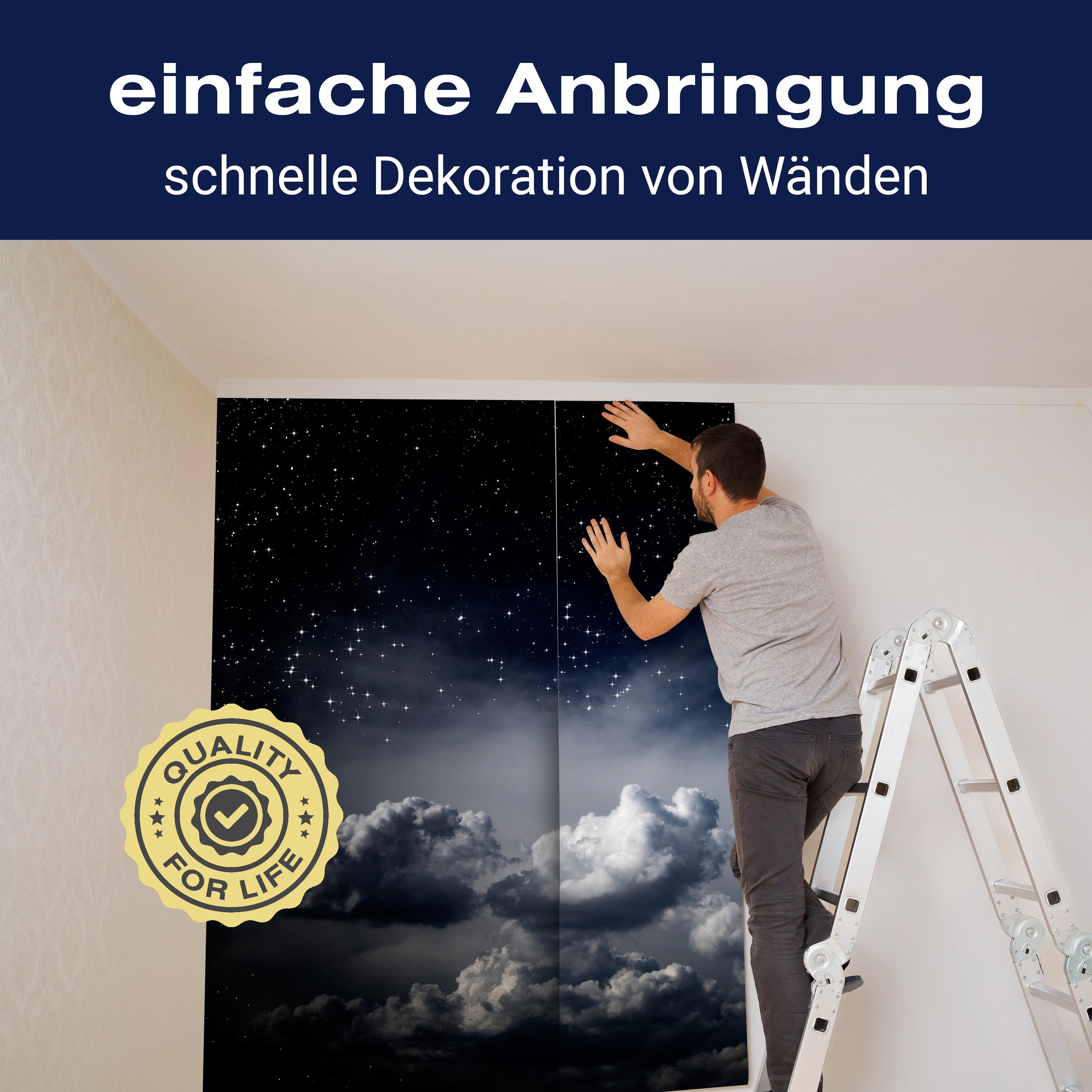 Fototapete Himmel Nacht Mond Sternen Wolken M4823 - Bild 3 Fototapete Himmel Nacht Mond Sternen Wolken M4823 - Bild 3