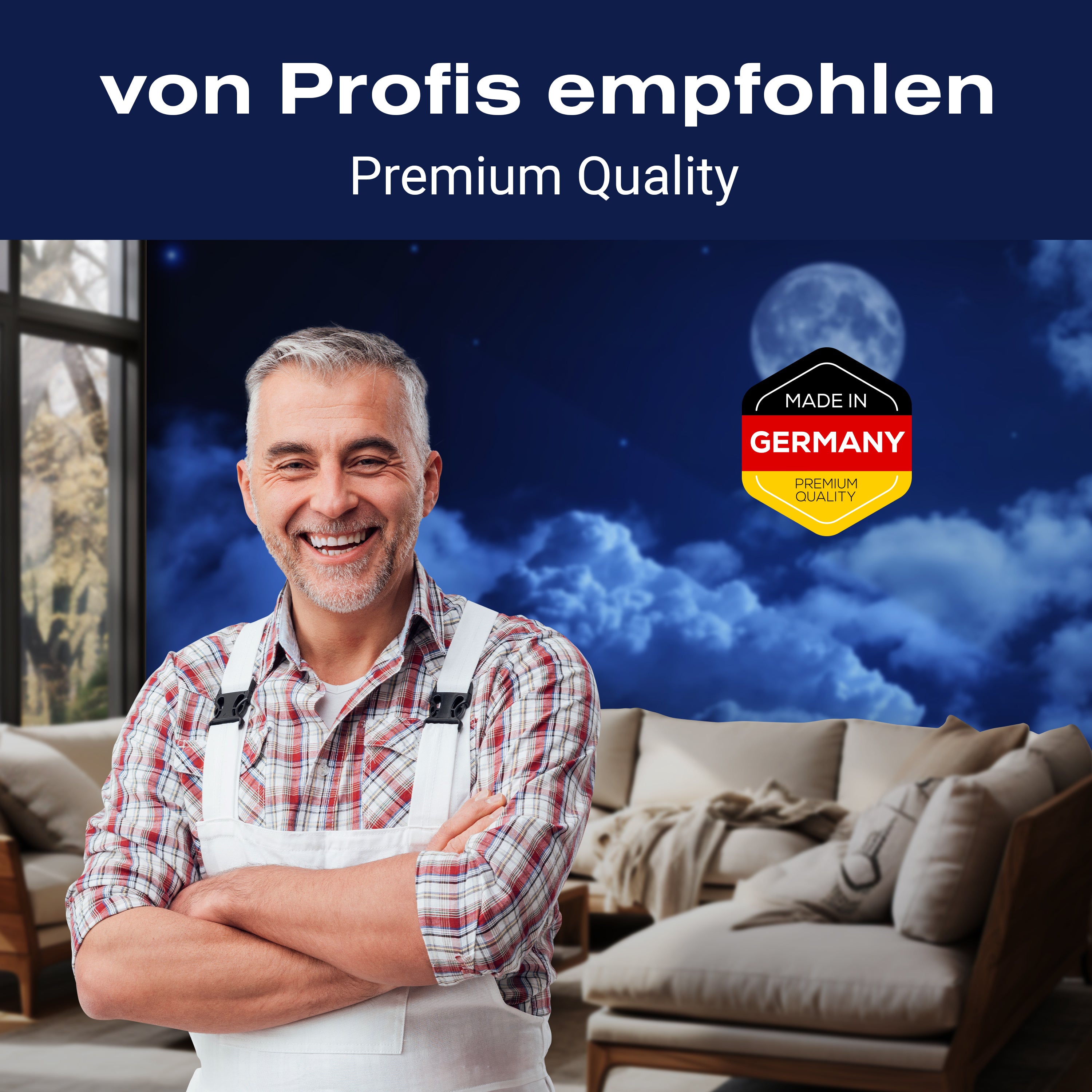 Fototapete Nacht Mond Himmel Sternen Wolken Blau M4836 - Bild 5 Fototapete Nacht Mond Himmel Sternen Wolken Blau M4836 - Bild 5