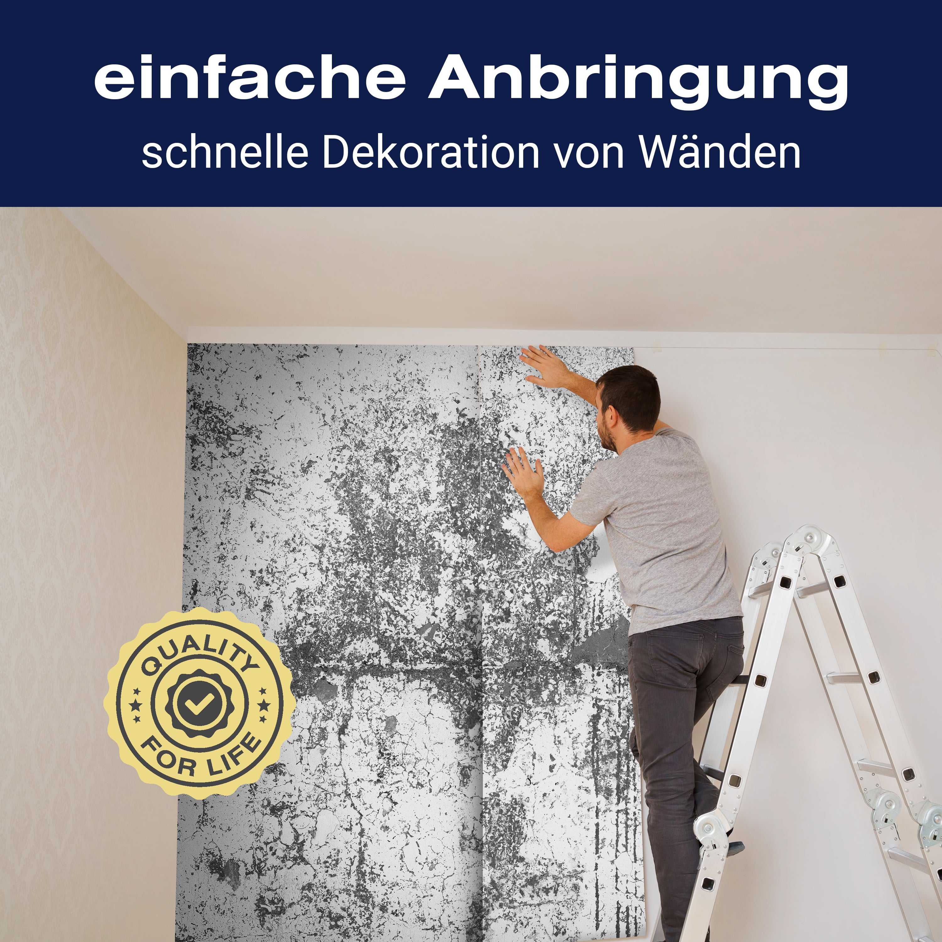 Fototapete Mauer Beton Grau Grunge M4911 - Bild 3 Fototapete Mauer Beton Grau Grunge M4911 - Bild 3