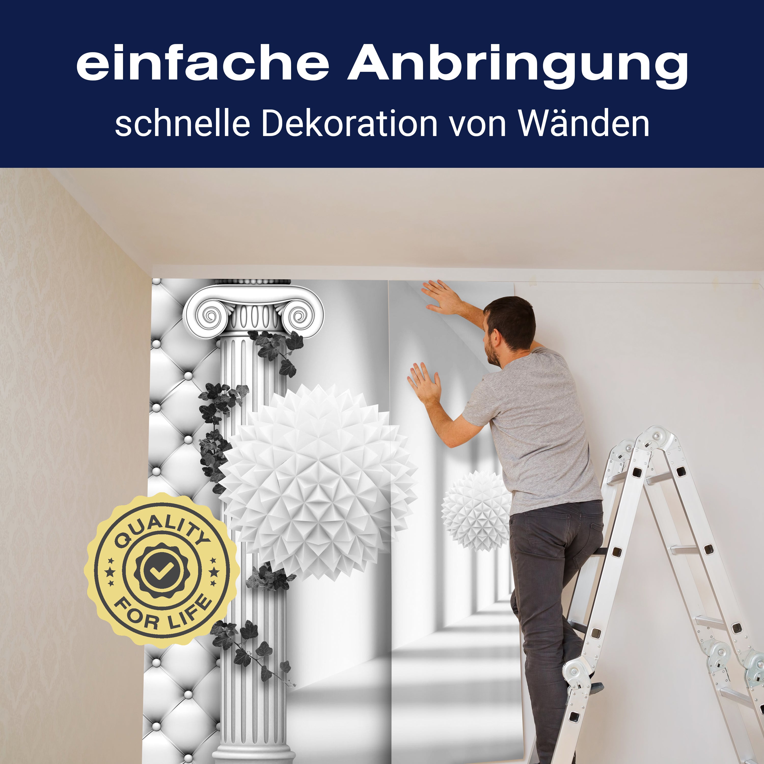 Fototapete grau Korridor Säulen Polsterwand M5169 - Bild 3 Fototapete grau Korridor Säulen Polsterwand M5169 - Bild 3