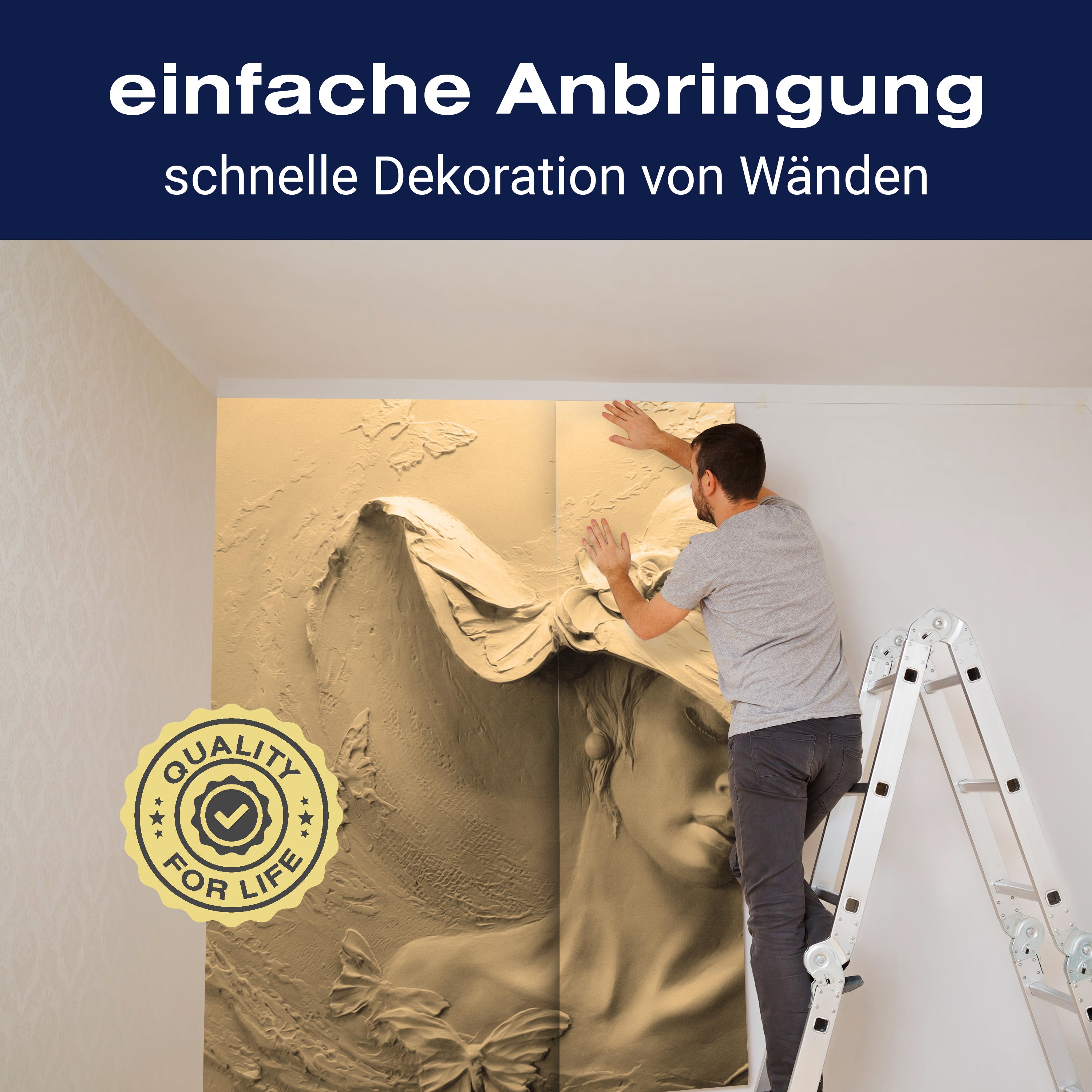 Fototapete sepia Skulptur Frau Schmetterlinge Gips M5265 - Bild 3 Fototapete sepia Skulptur Frau Schmetterlinge Gips M5265 - Bild 3