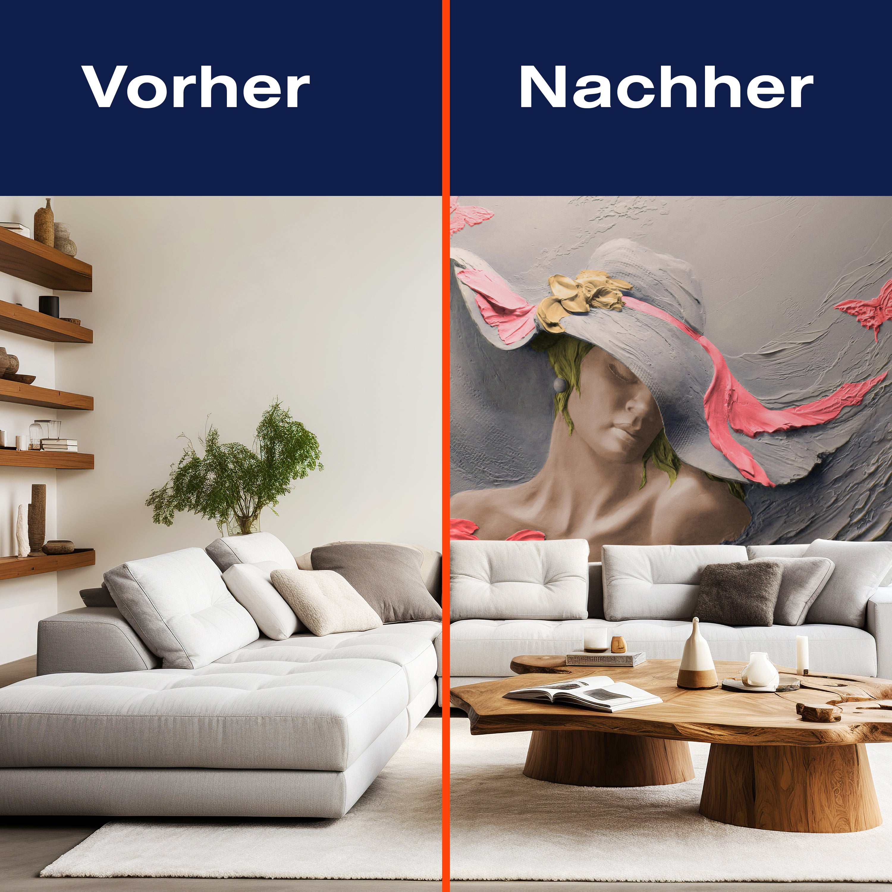 Fototapete Skulptur Frau rot Schmetterlinge Wand M5269 - Bild 9 Fototapete Skulptur Frau rot Schmetterlinge Wand M5269 - Bild 9