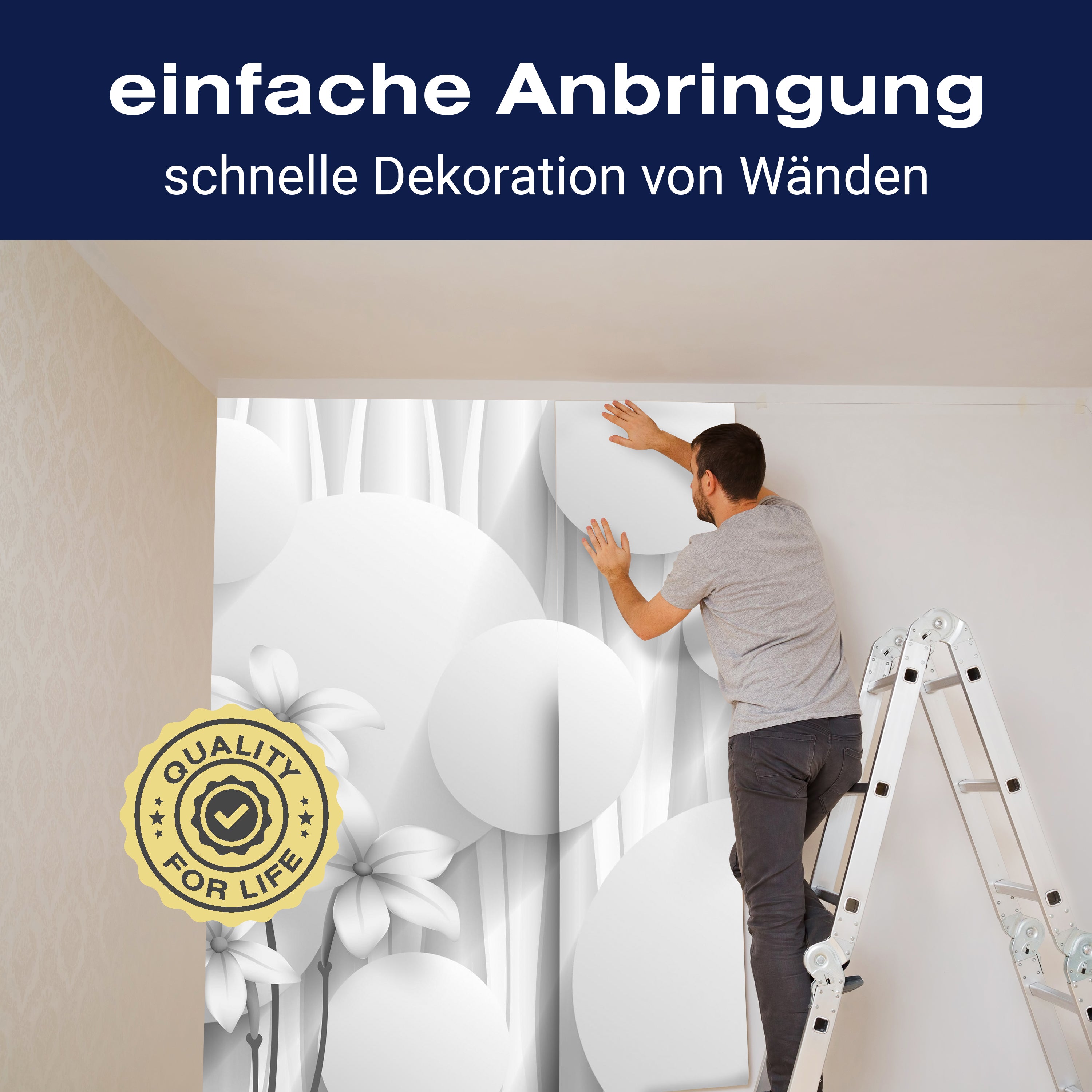 Fototapete Blumen 3D Kreise Effekt abstrakt grau M5343 - Bild 3 Fototapete Blumen 3D Kreise Effekt abstrakt grau M5343 - Bild 3