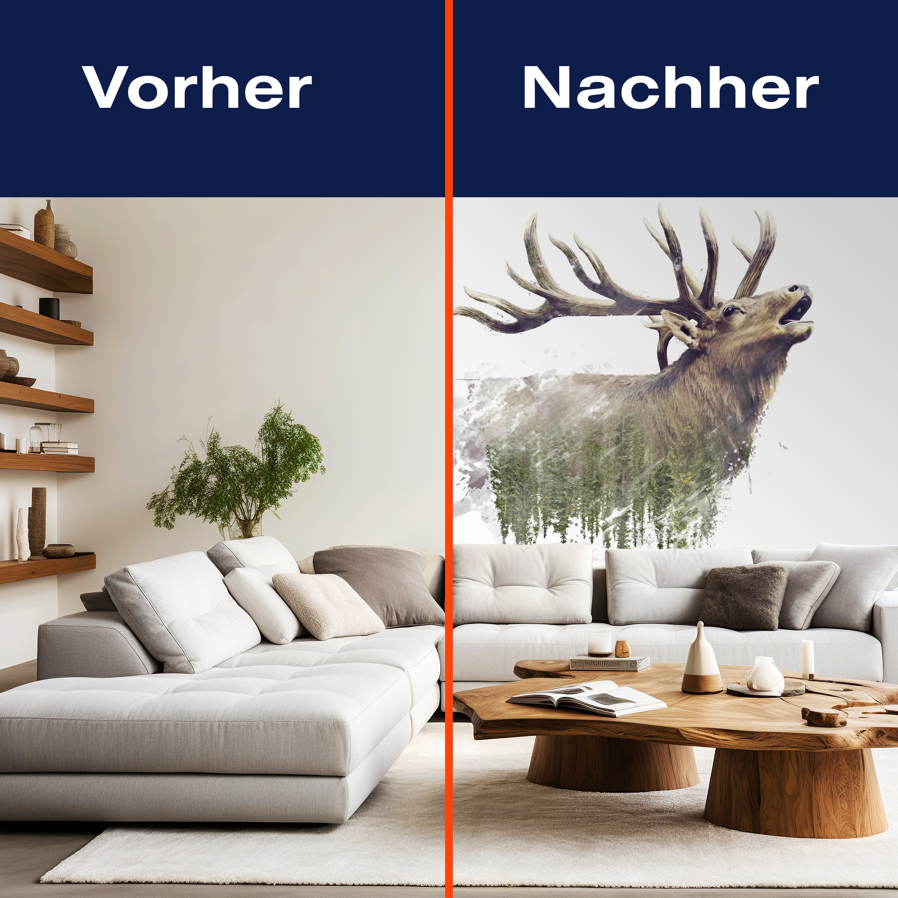 Fototapete Wald mit Hirsch Aquarell effect M5737 - Bild 9 Fototapete Wald mit Hirsch Aquarell effect M5737 - Bild 9