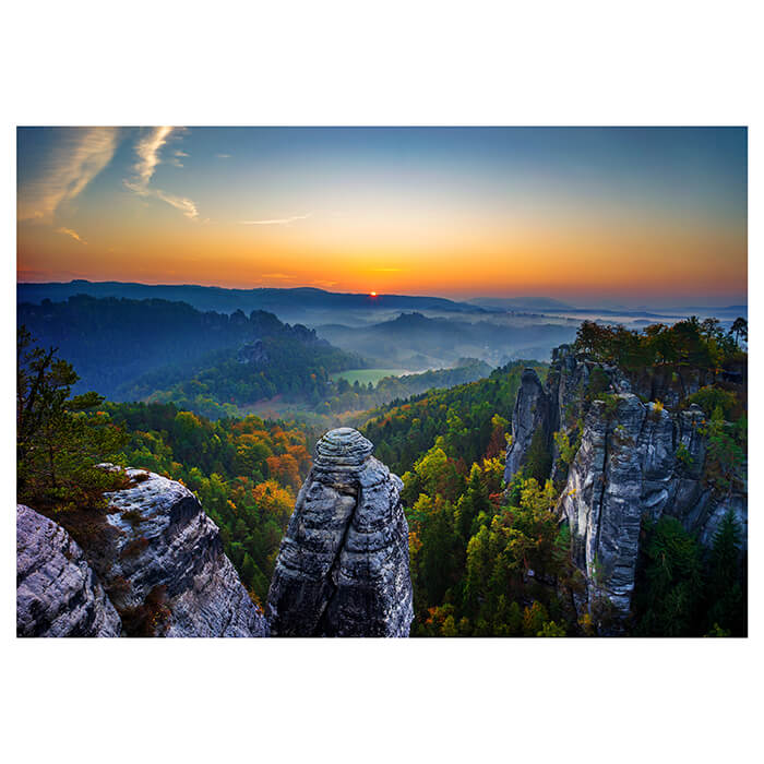 Fototapete Bastei mit Sonnenaufgang M5739 - Bild 2 Fototapete Bastei mit Sonnenaufgang M5739 - Bild 2