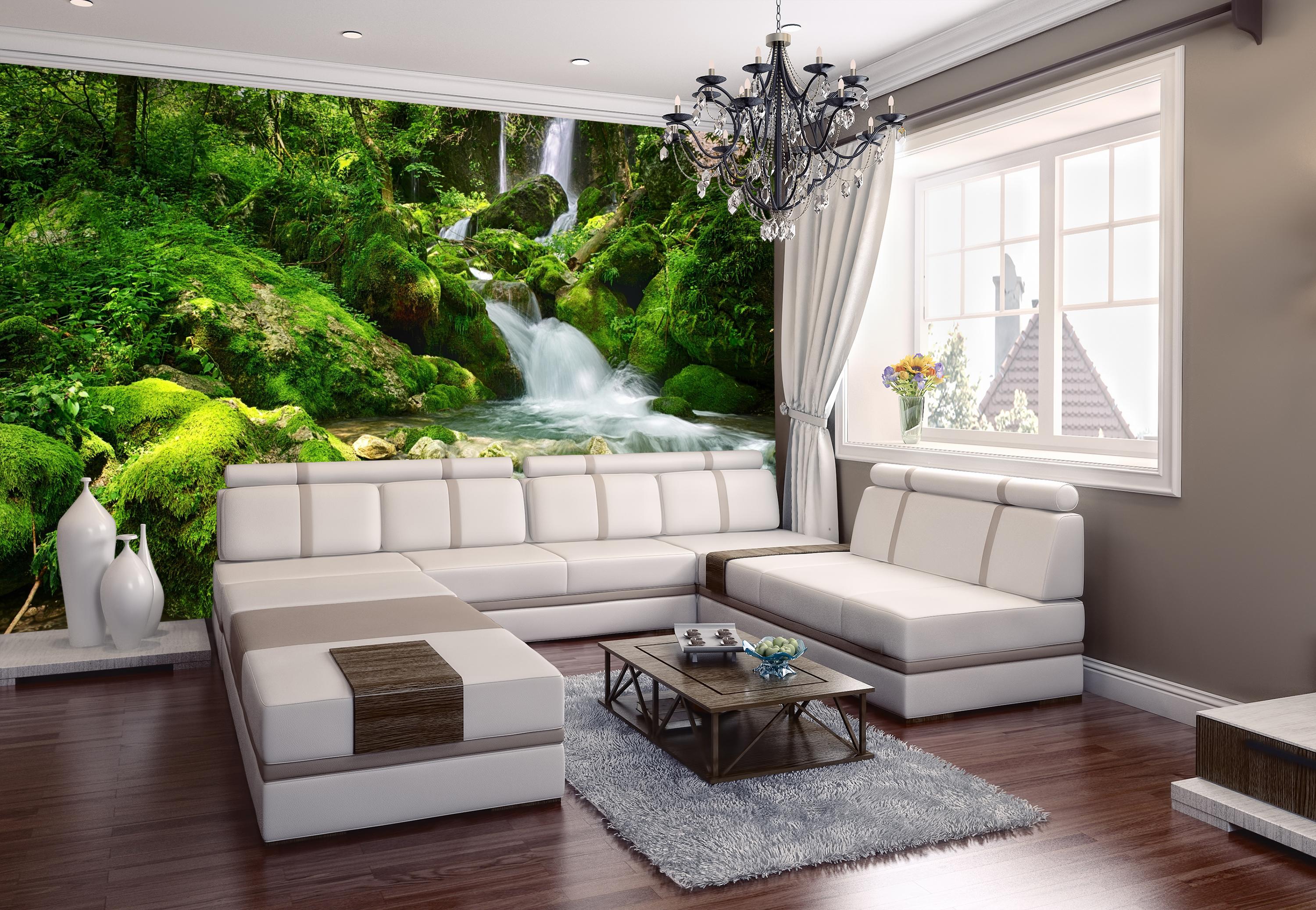 Fototapete Wasserfall im Wald M5749 - Bild 1 Fototapete Wasserfall im Wald M5749 - Bild 1