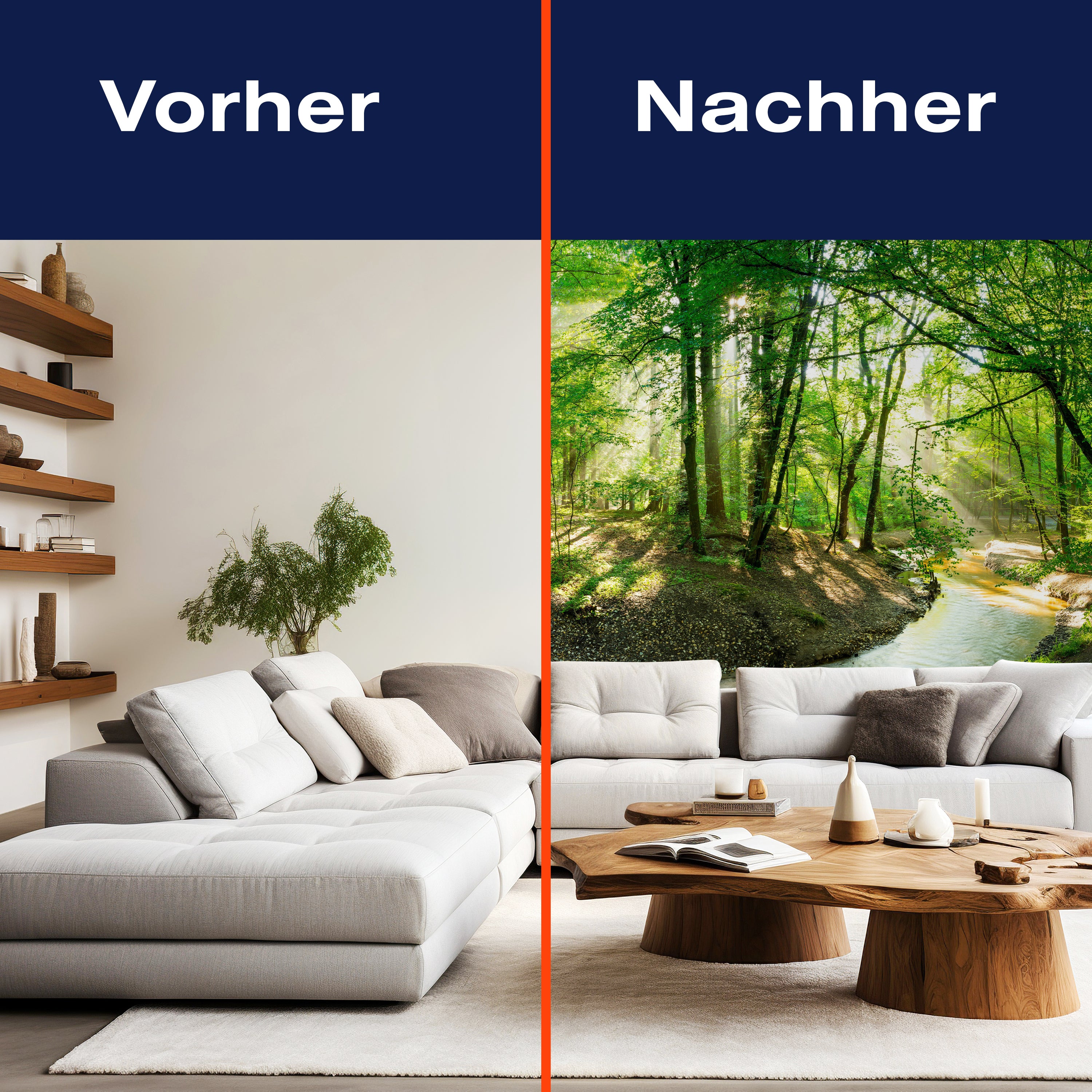 Fototapete Wald mit Bach bei Sonnenschein M5750 - Bild 9 Fototapete Wald mit Bach bei Sonnenschein M5750 - Bild 9