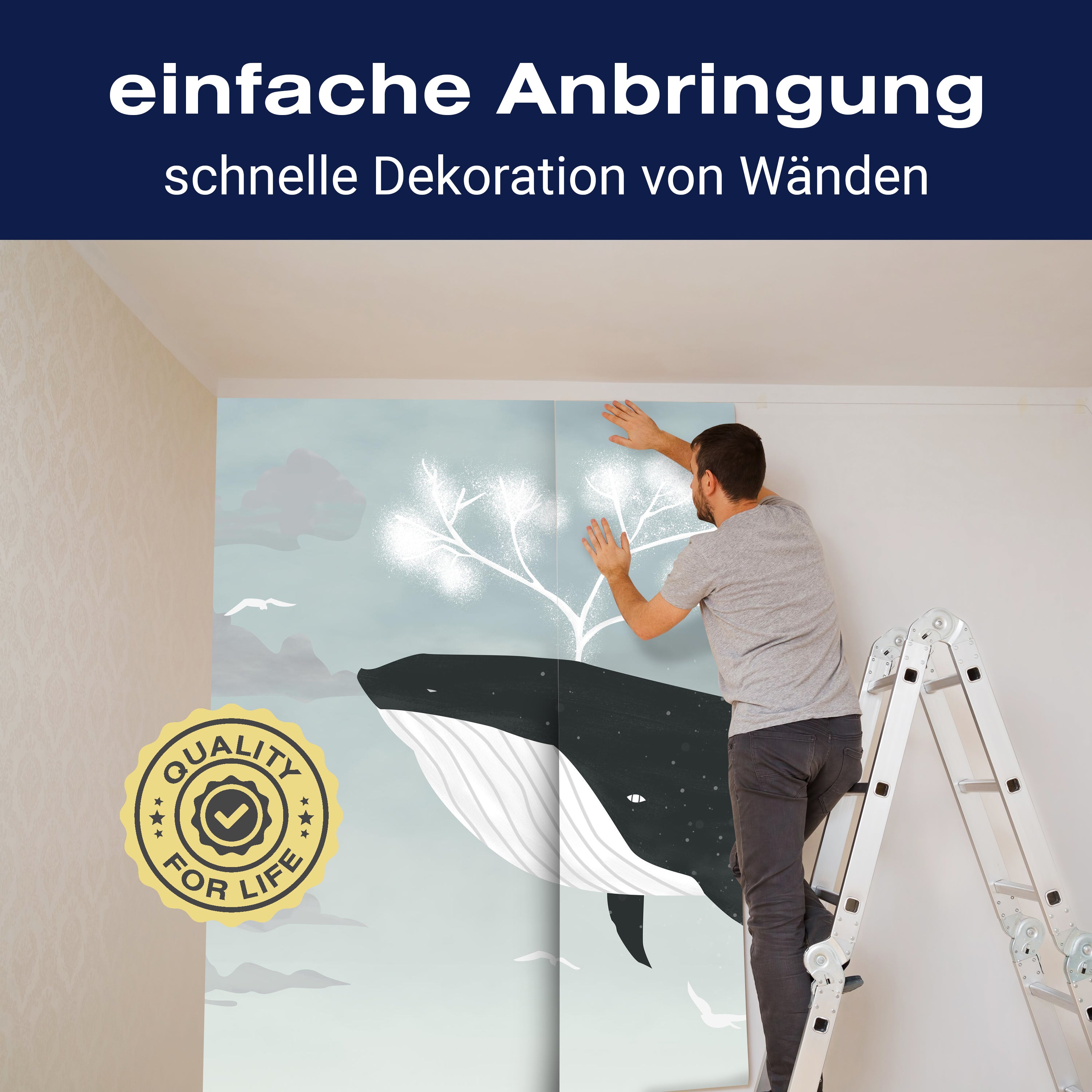 Fototapete Kinderzimmer Wal Himmel Wolken M5815 - Bild 3 Fototapete Kinderzimmer Wal Himmel Wolken M5815 - Bild 3