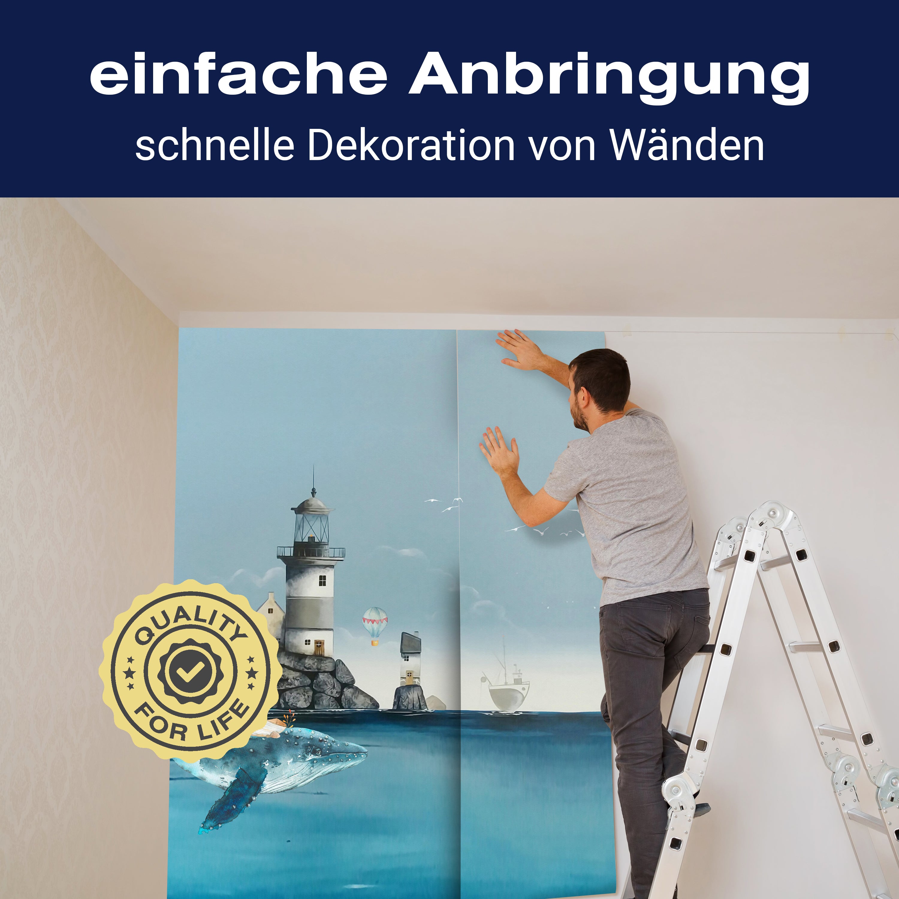 Fototapete Kinderzimmer Wale Wasser Fantasie M5826 - Bild 3 Fototapete Kinderzimmer Wale Wasser Fantasie M5826 - Bild 3