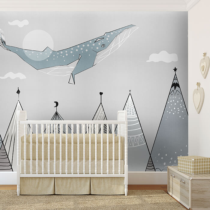 Fototapete Kinderzimmer Wal Himmel Fliegen M5827 - Bild 1 Fototapete Kinderzimmer Wal Himmel Fliegen M5827 - Bild 1