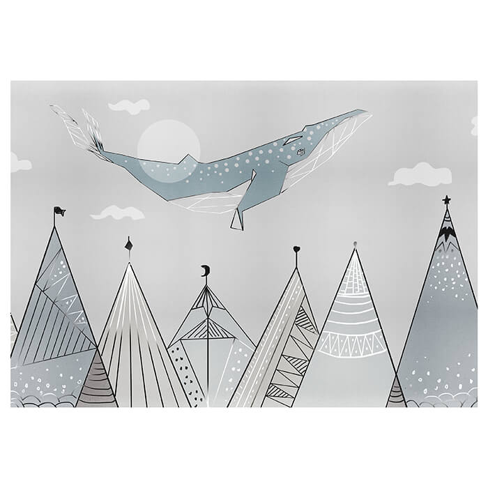 Fototapete Kinderzimmer Wal Himmel Fliegen M5827 - Bild 2 Fototapete Kinderzimmer Wal Himmel Fliegen M5827 - Bild 2