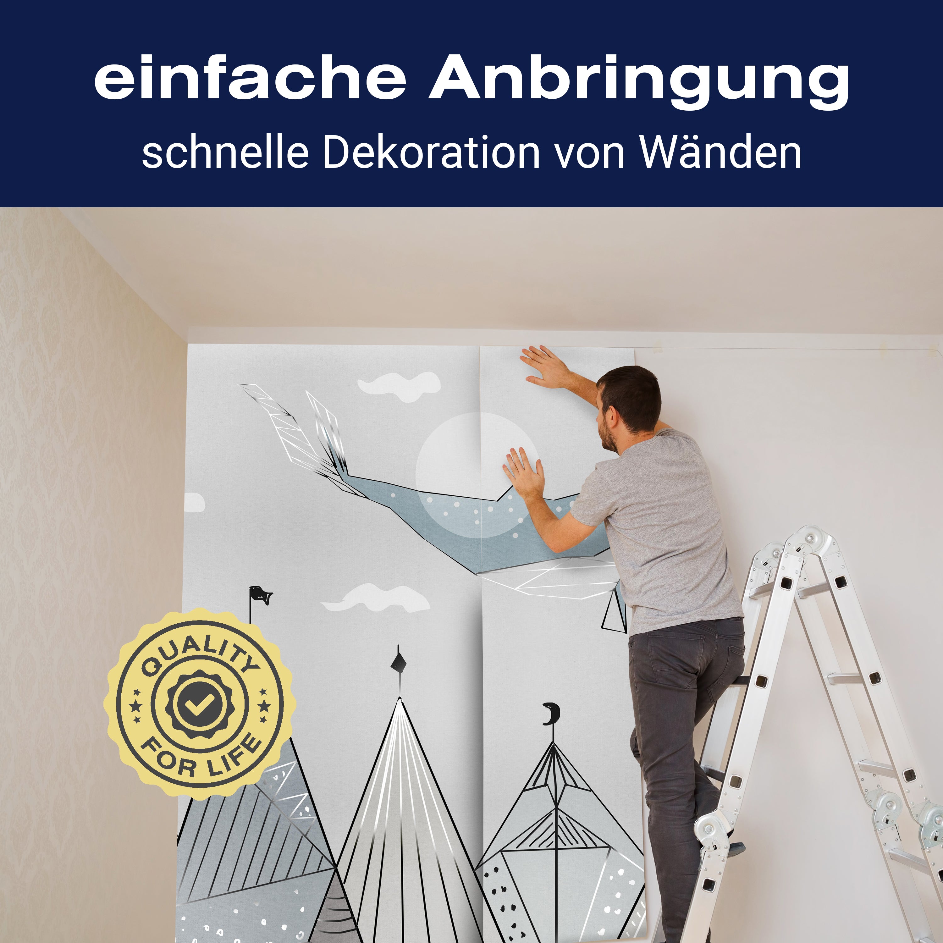 Fototapete Kinderzimmer Wal Himmel Fliegen M5827 - Bild 3 Fototapete Kinderzimmer Wal Himmel Fliegen M5827 - Bild 3