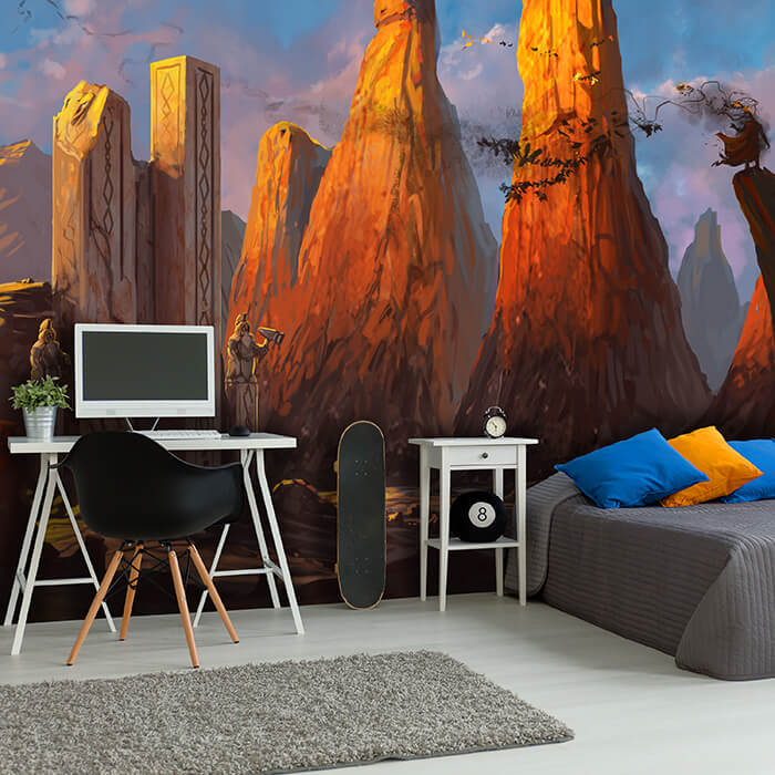 Fototapete Anime Berge Figur Magie M5841 - Bild 1 Fototapete Anime Berge Figur Magie M5841 - Bild 1