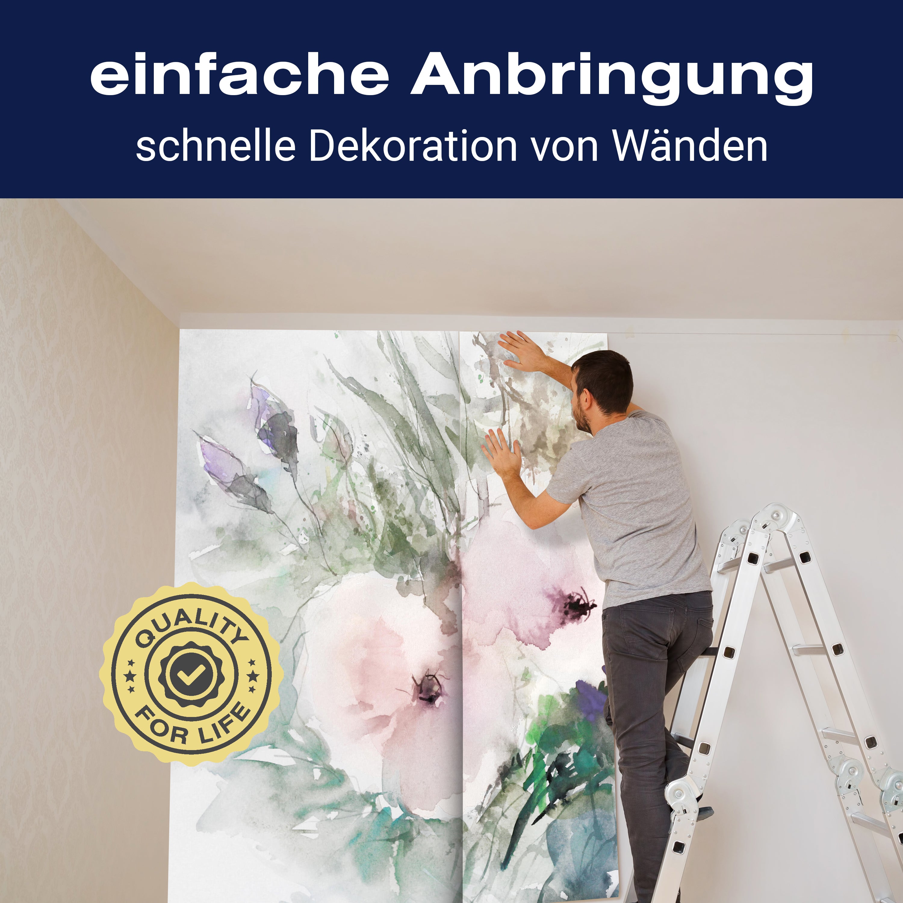 Fototapete Blumen Aquarell Vintage M5866 - Bild 3 Fototapete Blumen Aquarell Vintage M5866 - Bild 3