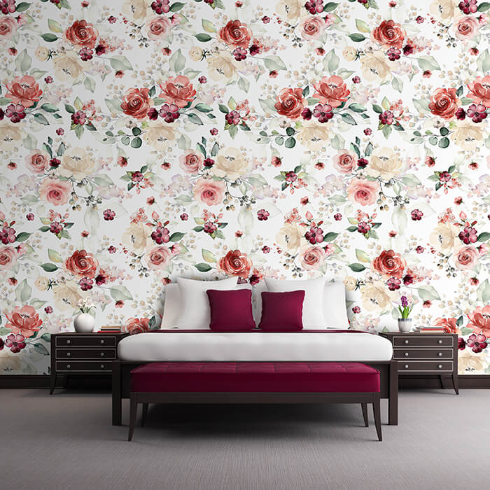 Fototapete Muster Rosen Rot M5874 - Bild 1 Fototapete Muster Rosen Rot M5874 - Bild 1