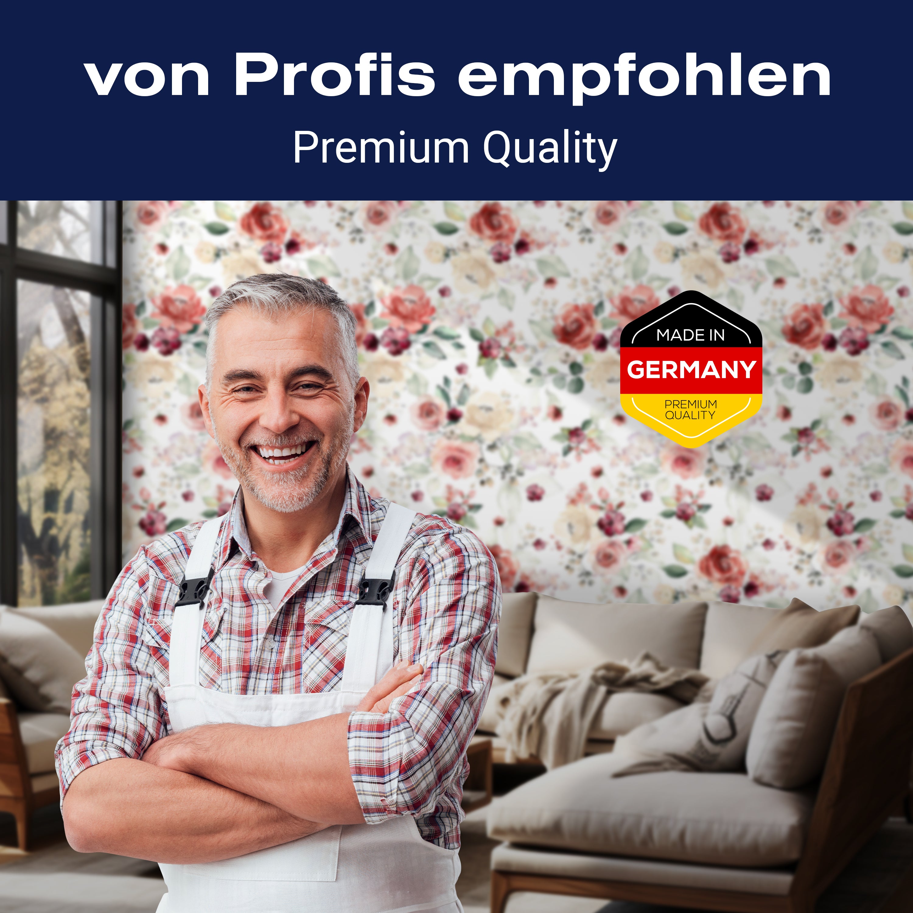 Fototapete Muster Rosen Rot M5874 - Bild 5 Fototapete Muster Rosen Rot M5874 - Bild 5