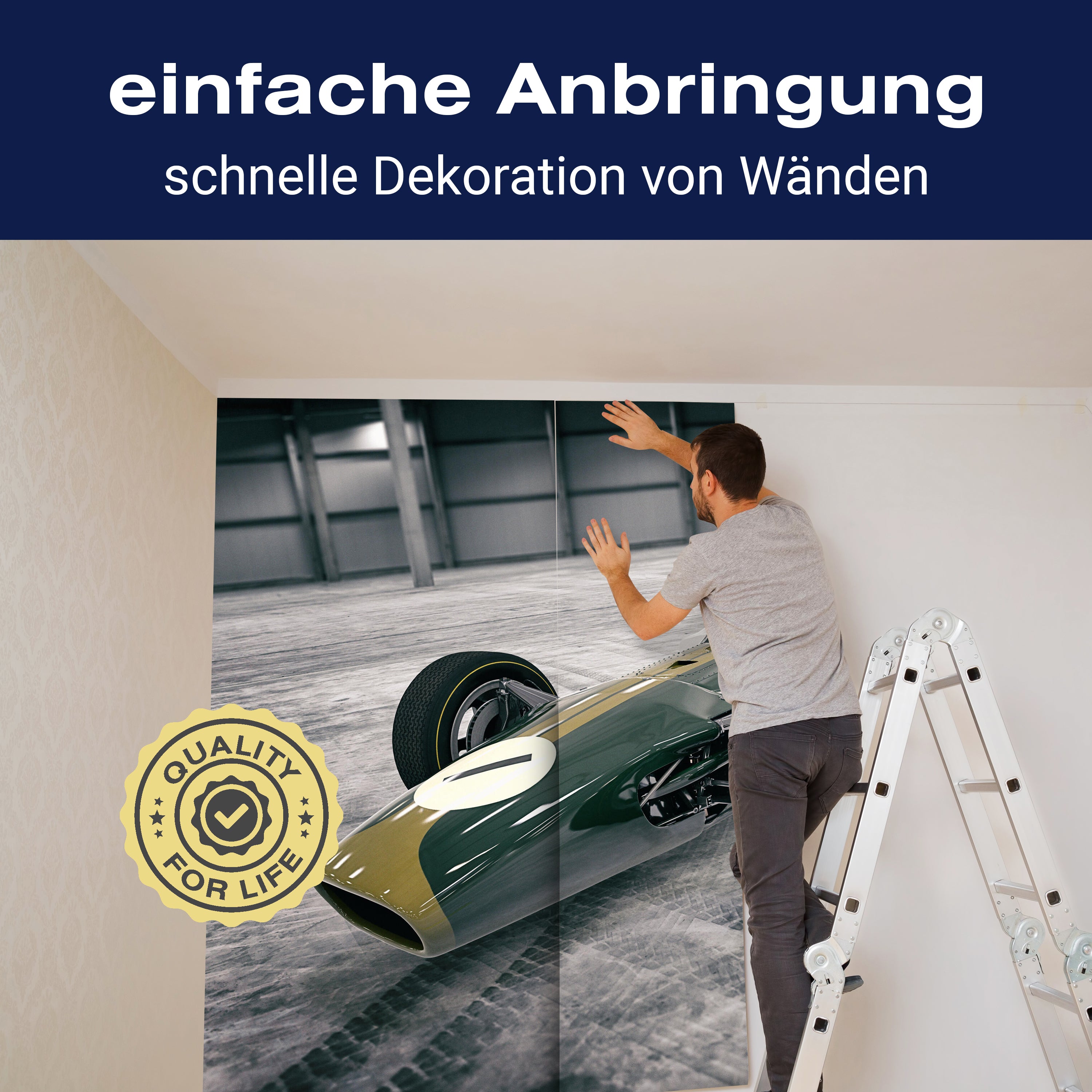 Fototapete Grüner Oldtimer Rennwagen M5892 - Bild 3 Fototapete Grüner Oldtimer Rennwagen M5892 - Bild 3