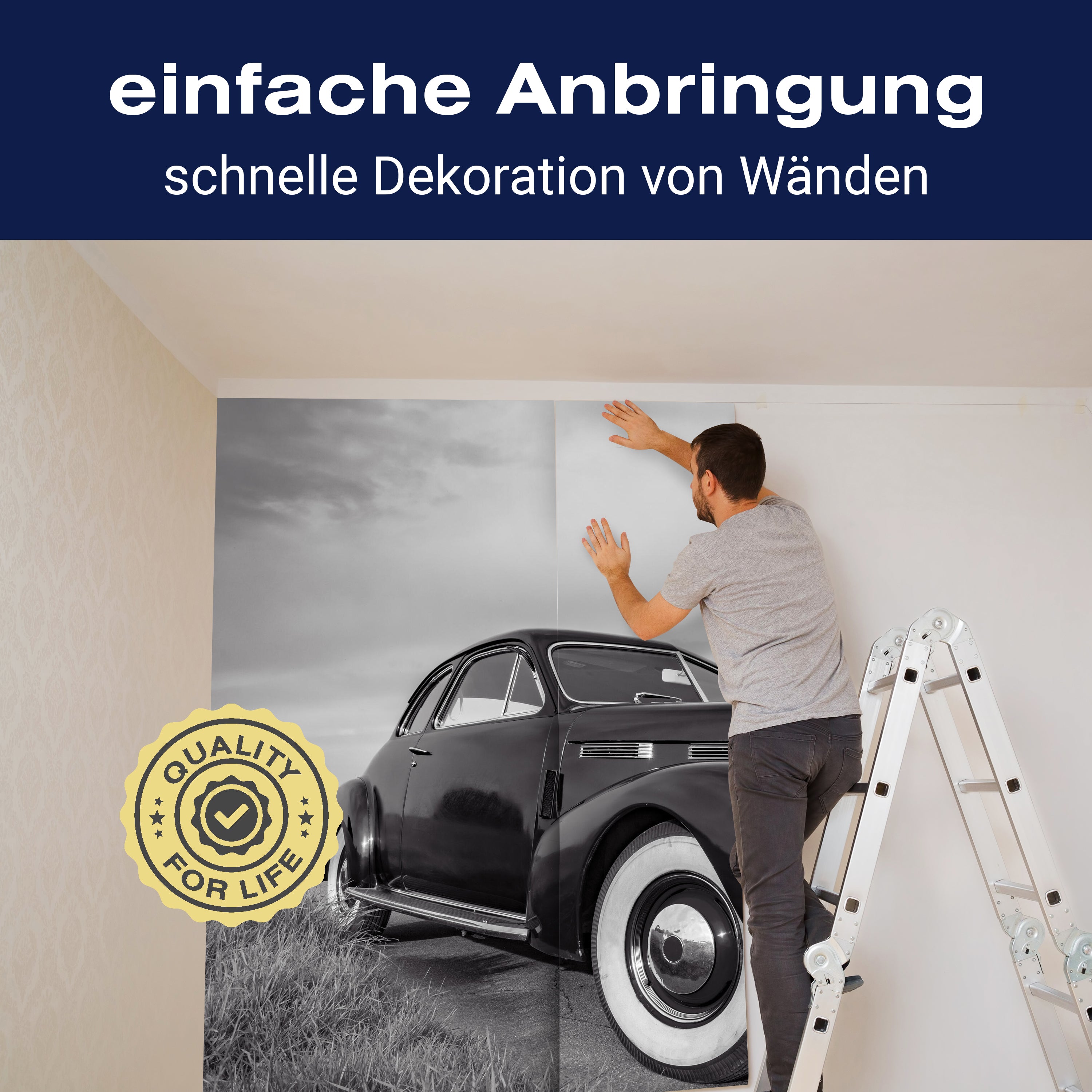 Fototapete Oldtimer in Schwarz Weiß M5895 - Bild 3 Fototapete Oldtimer in Schwarz Weiß M5895 - Bild 3