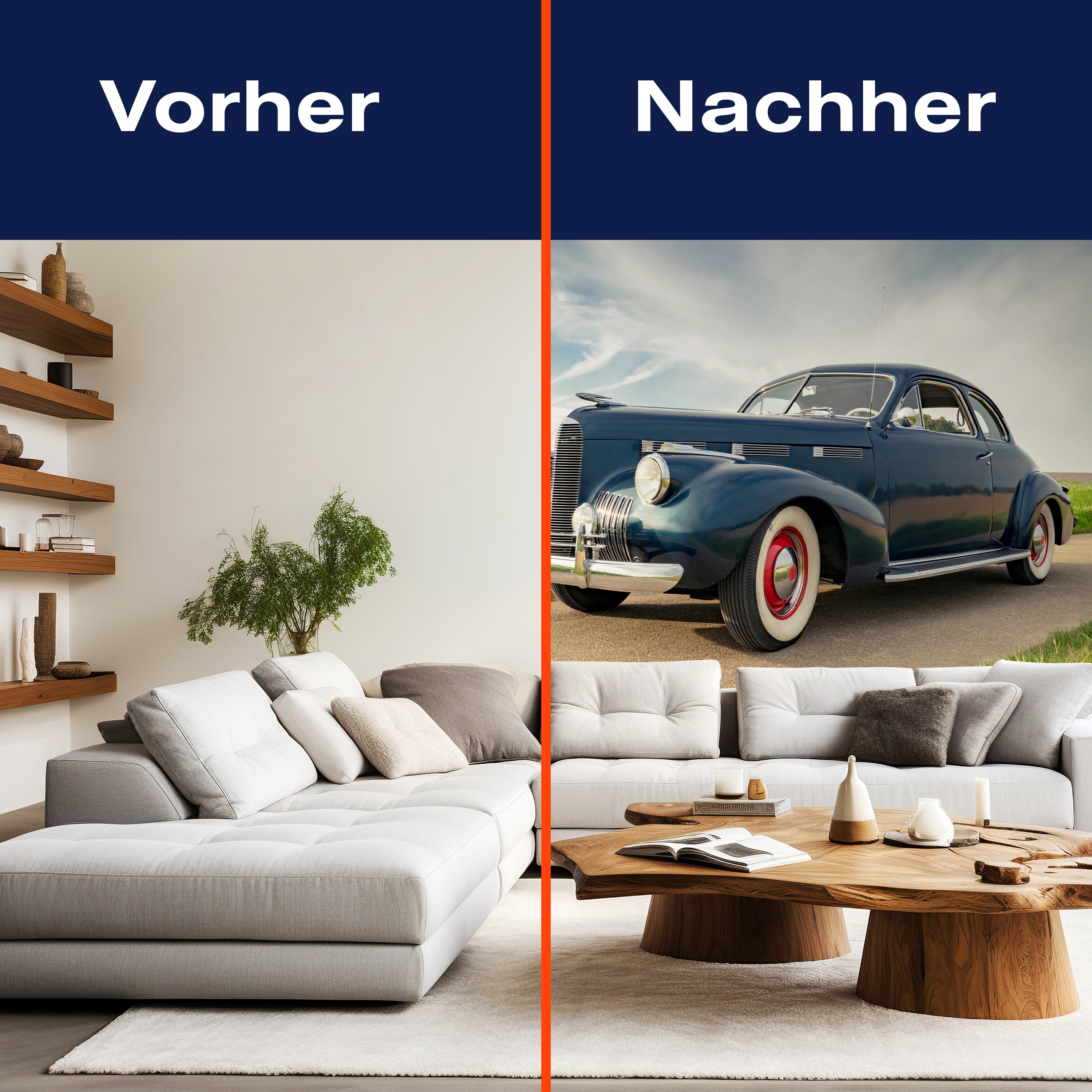 Fototapete Blauer Oldtimer auf Weg M5896 - Bild 9 Fototapete Blauer Oldtimer auf Weg M5896 - Bild 9