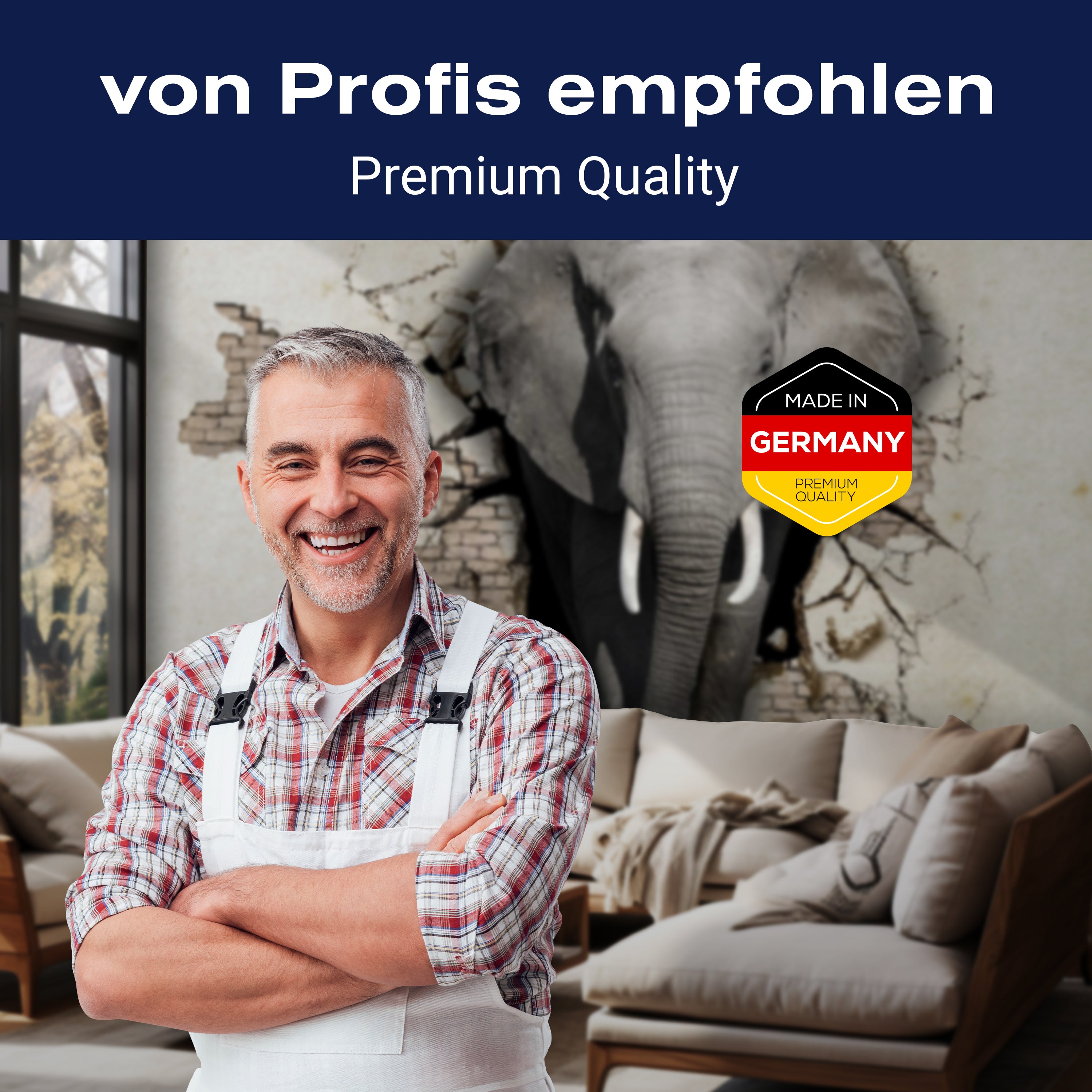 Fototapete Elefant aus Wand M5907 - Bild 5 Fototapete Elefant aus Wand M5907 - Bild 5