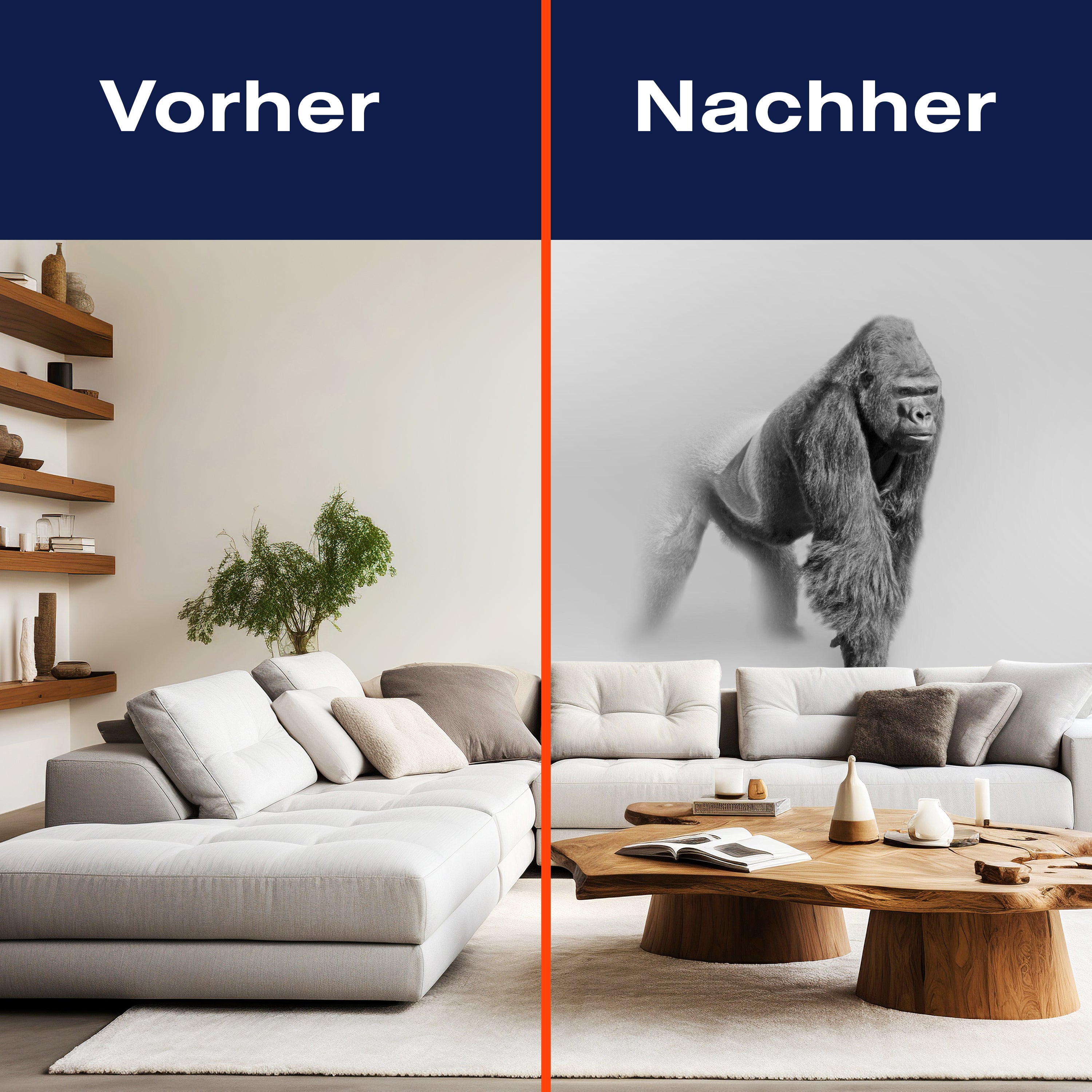 Fototapete Gorilla im Nebel M5908 - Bild 9 Fototapete Gorilla im Nebel M5908 - Bild 9