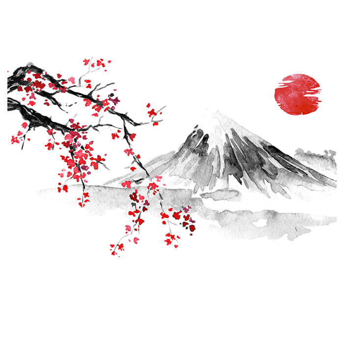 Fototapete Japanischer Stil Landschaftszeichnung M5928 - Bild 2 Fototapete Japanischer Stil Landschaftszeichnung M5928 - Bild 2