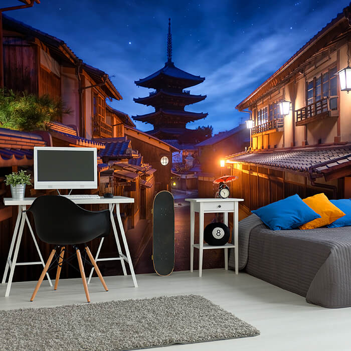 Fototapete Japanischer Stil Stadt bei Nacht M5931 - Bild 1 Fototapete Japanischer Stil Stadt bei Nacht M5931 - Bild 1