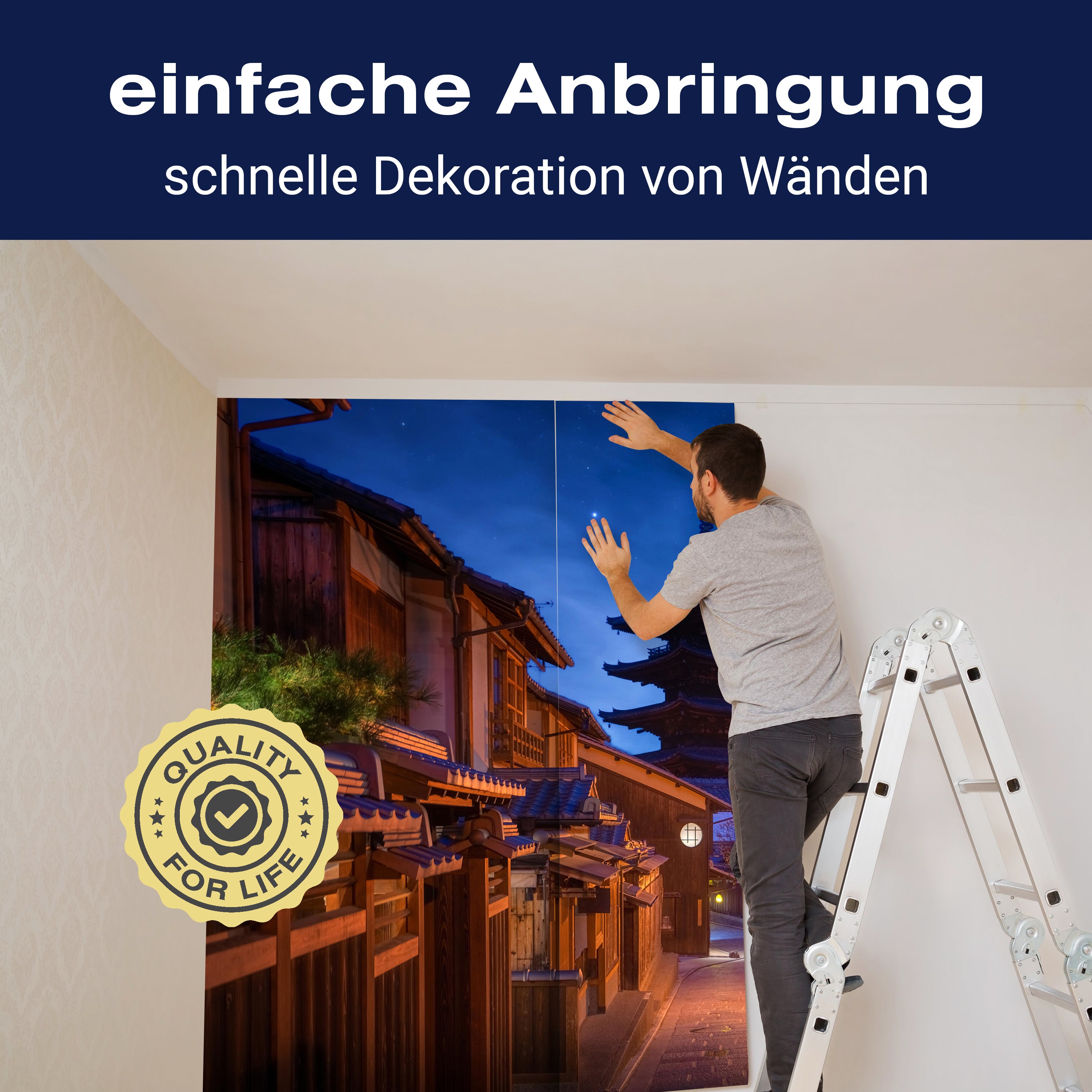 Fototapete Japanischer Stil Stadt bei Nacht M5931 - Bild 3 Fototapete Japanischer Stil Stadt bei Nacht M5931 - Bild 3