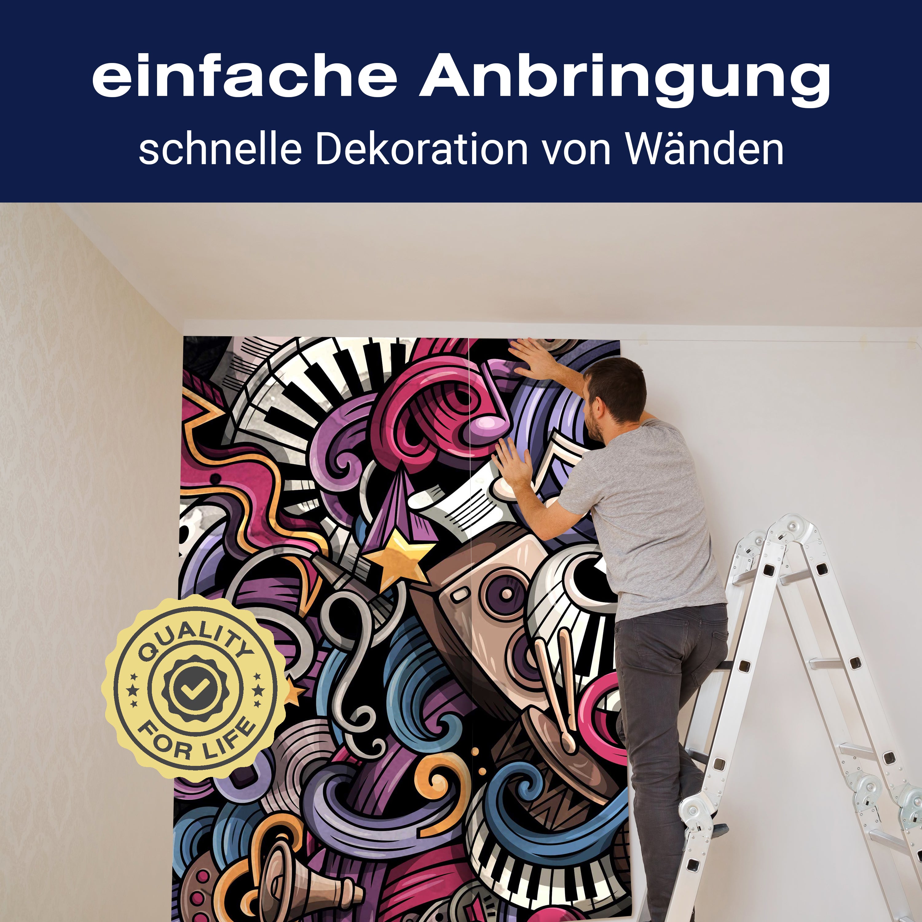 Fototapete Streetart Musik Klavier M5936 - Bild 3 Fototapete Streetart Musik Klavier M5936 - Bild 3