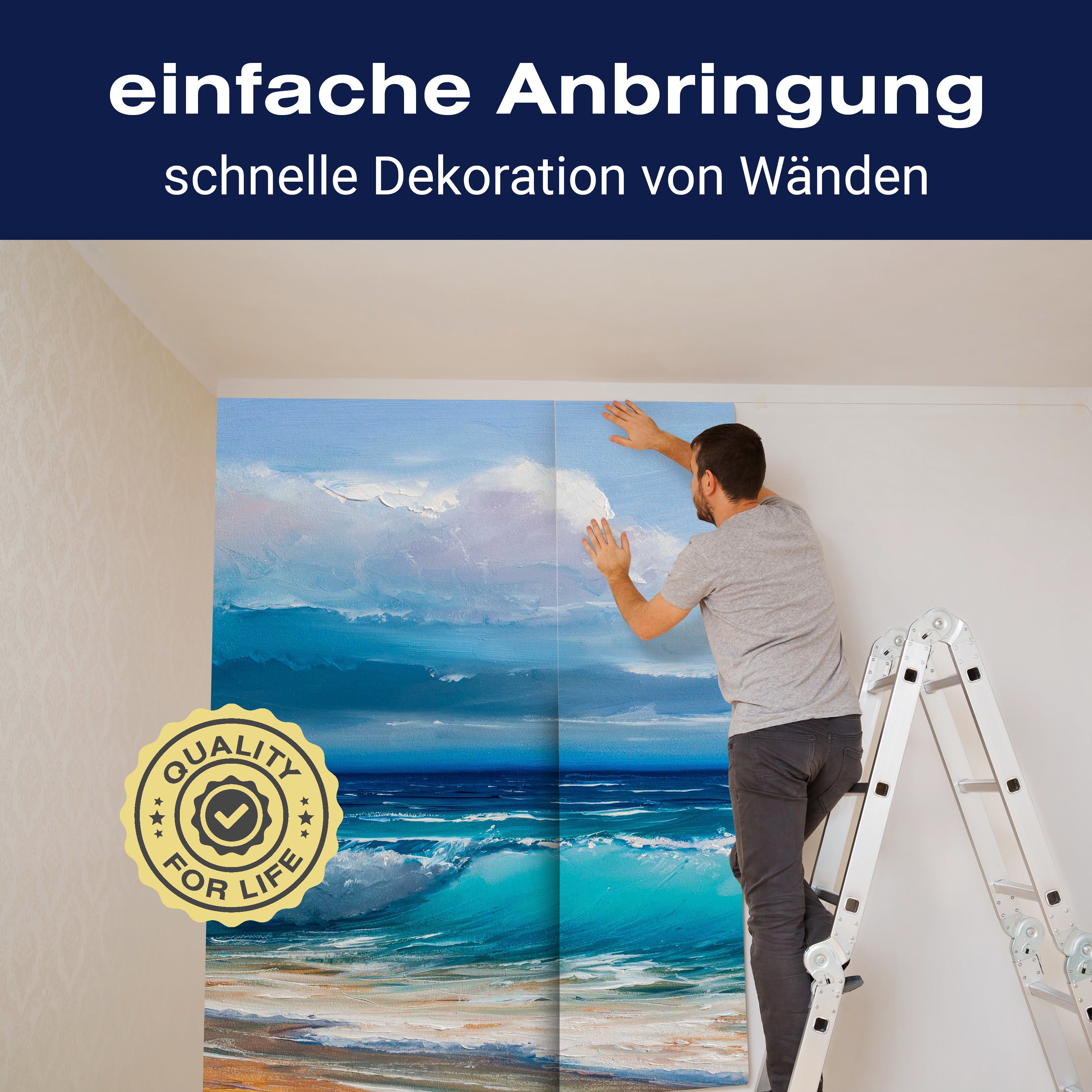 Fototapete Gemälde mit Wellen und Strand M5978 - Bild 3 Fototapete Gemälde mit Wellen und Strand M5978 - Bild 3