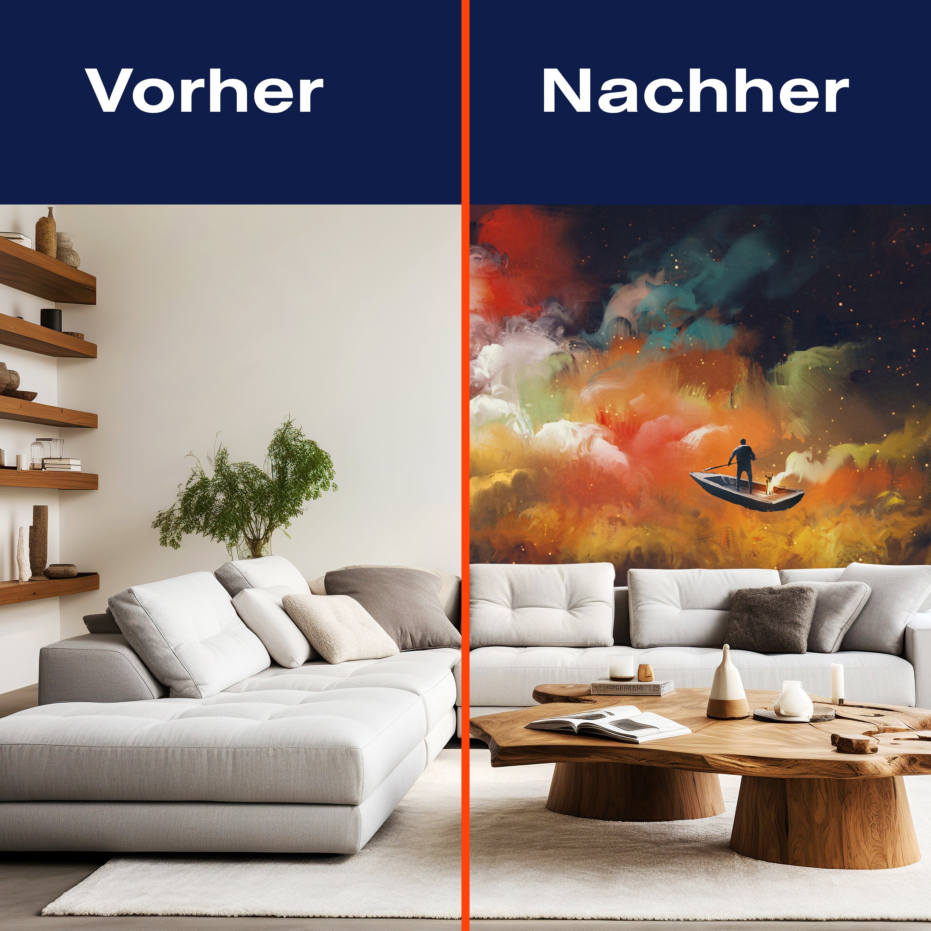 Fototapete Gemälde mit Wolken Mann im Boot M5987 - Bild 9 Fototapete Gemälde mit Wolken Mann im Boot M5987 - Bild 9